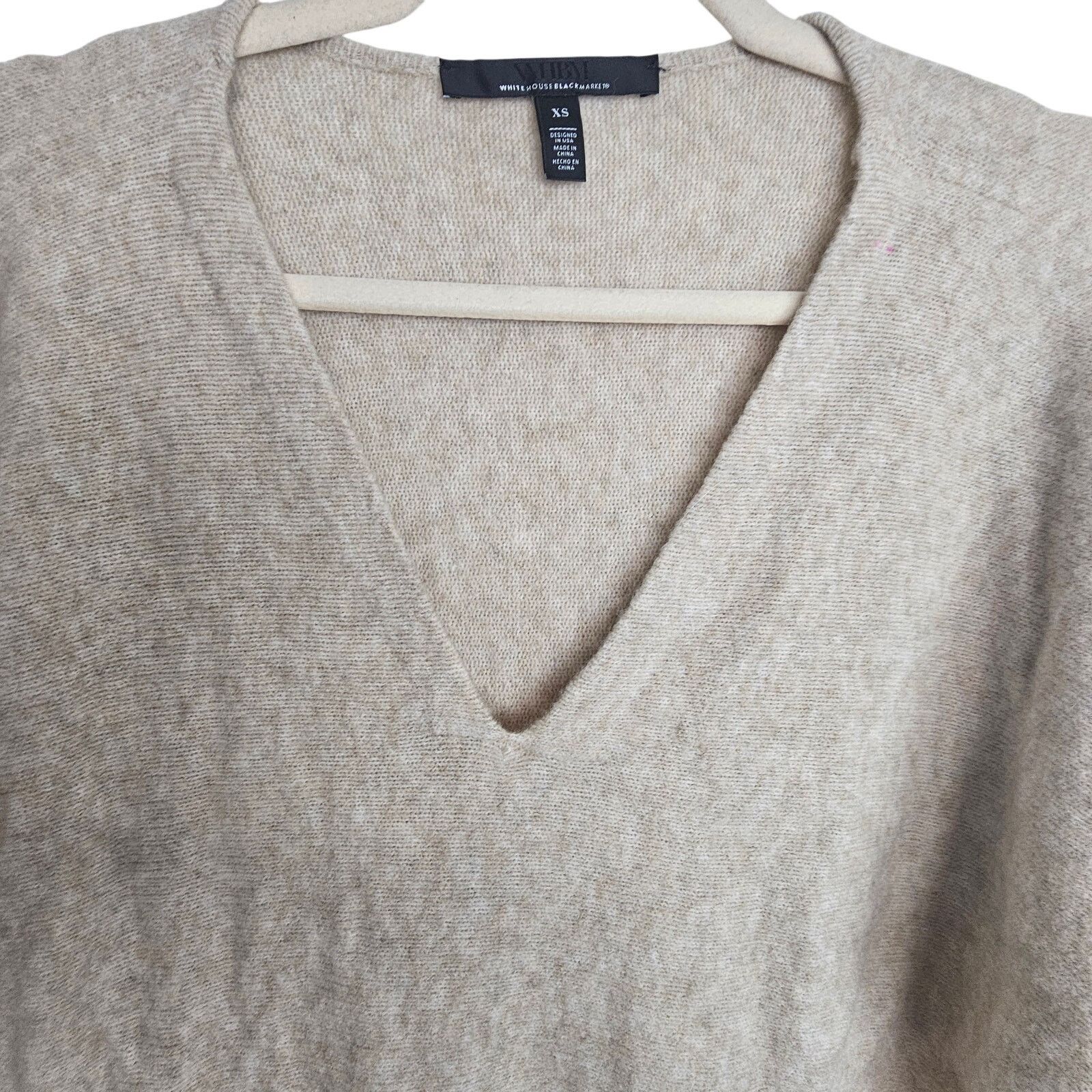 White House Black Market White House Black Market Sweater Women XS Tan Wool Blend Size XS / US 0-2 / IT 36-38 - 2 Thumbnail