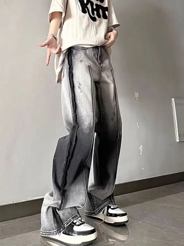 Japanese Brand VIBE Double-stitched gradient zipper bootcut jeans Size US 34 / EU 50 - 7 Thumbnail