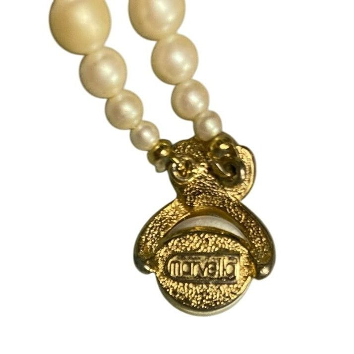 Other Elegant Vintage Marvella Faux Pearl Necklace With Rhinestone Size ONE SIZE - 7 Thumbnail