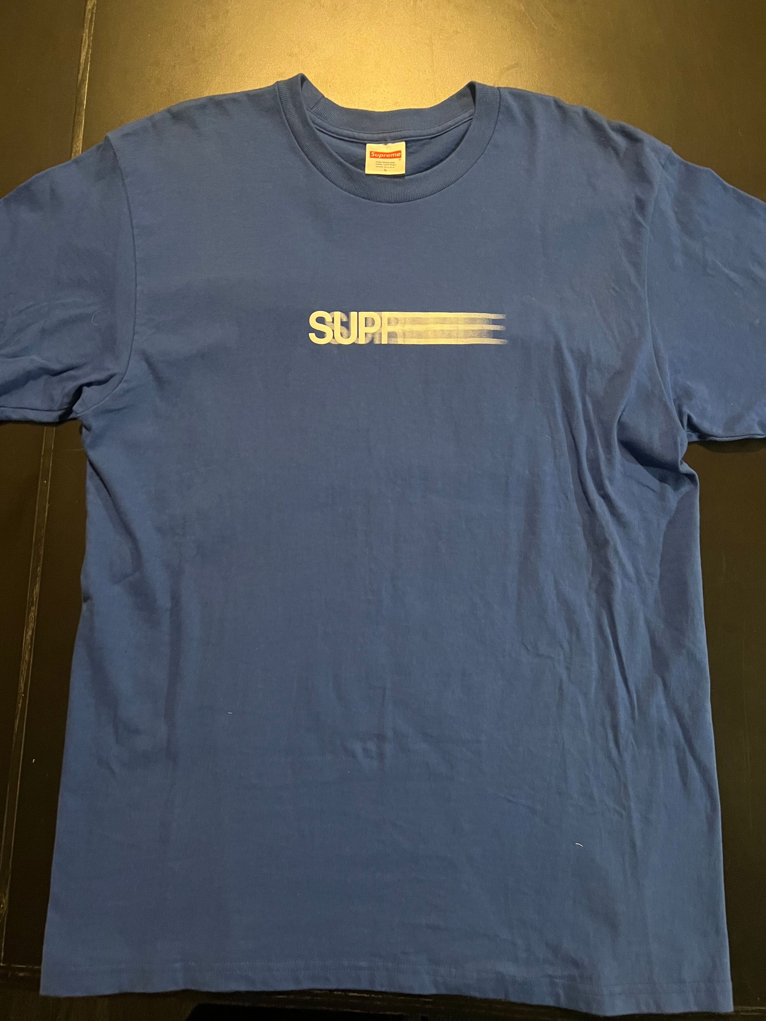 Supreme Supreme Motion Logo Tee Faded Blue XXL | Grailed