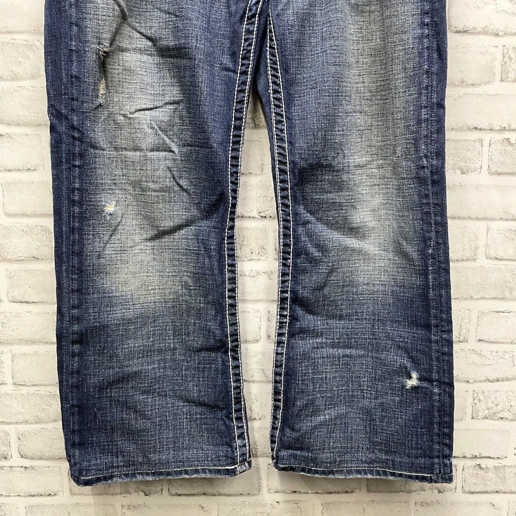 BKE BKE Tyler Jeans Mens Straight Blue Distressed 36x26 Denim Regular Jeans Size US 36 / EU 52 - 3 Thumbnail