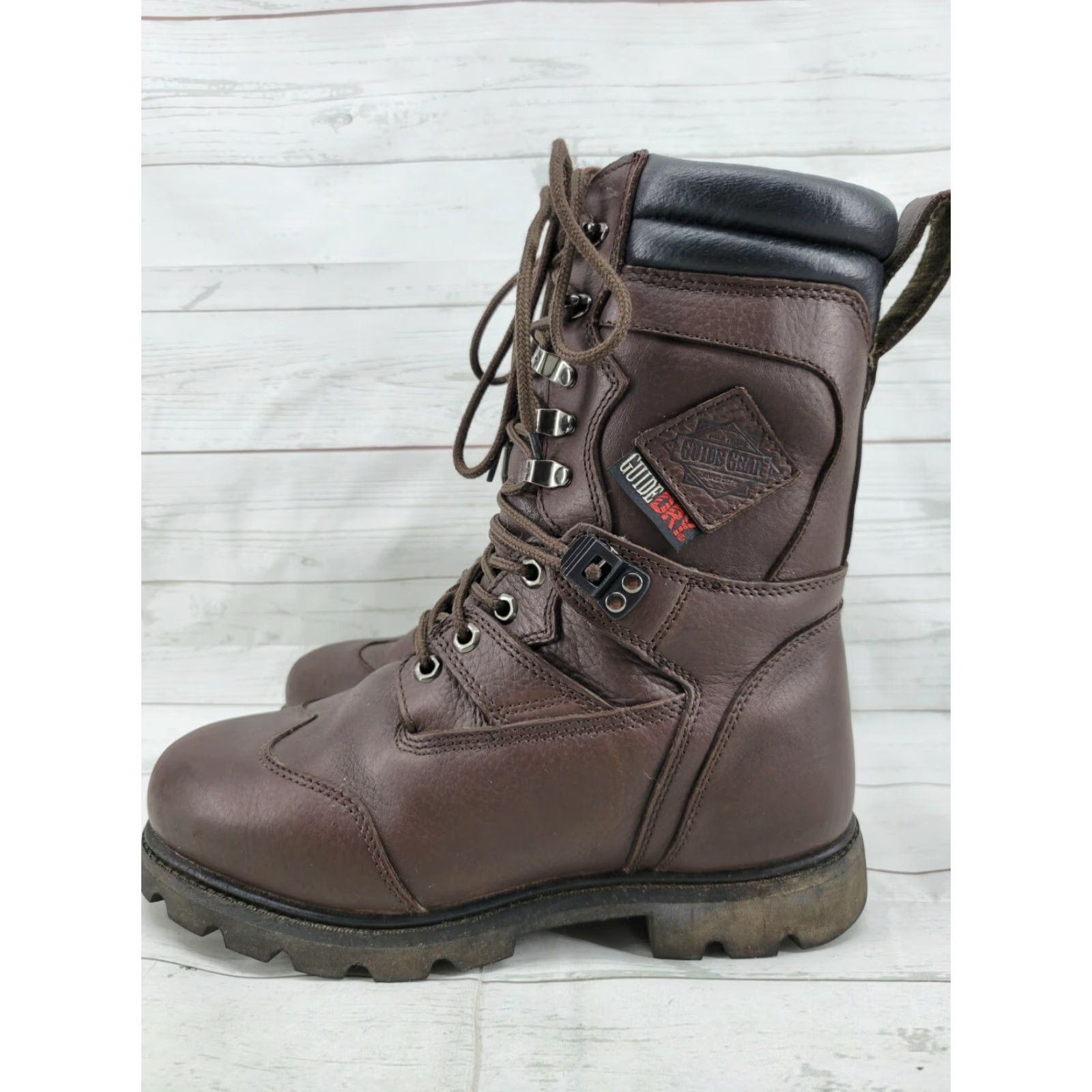 Vintage Guide Gear Leather Work Boots Brown Thinsulate Ultra Guide Dry Mens Sz 9EE Shoes Boots Myriad Eco Size US 9 / EU 42 - 3 Thumbnail