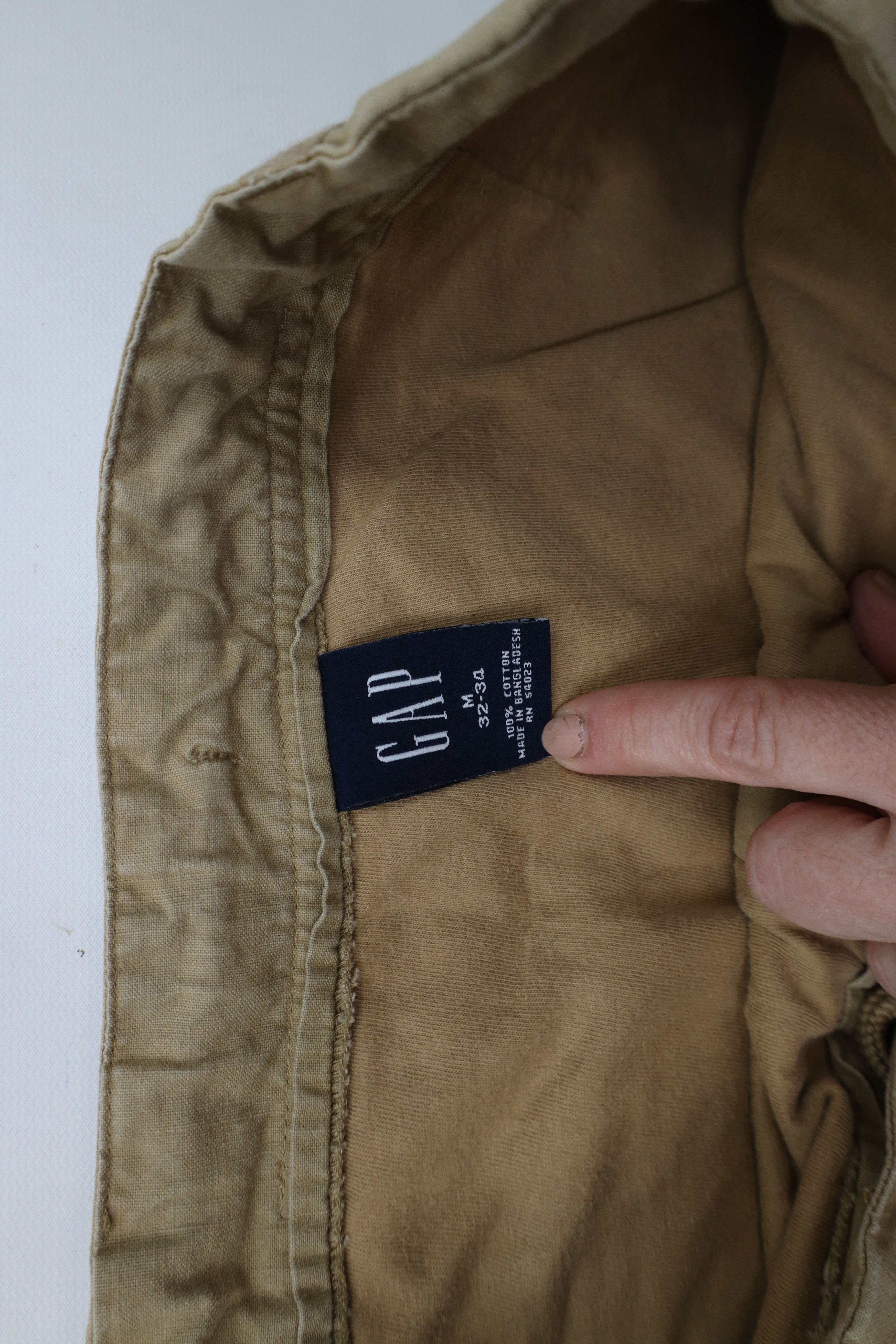 Gap × Vintage Vintage 90s Y2K Gap Chamois Cloth Lined Wide Leg Pants Beige Size US 34 / EU 50 - 6 Thumbnail