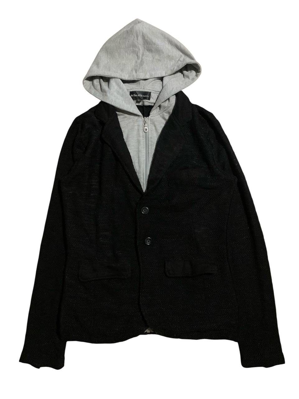 In The Attic In The Attic Black Knit Cardigan with Gray Hoodie Insert Size US L / EU 52-54 / 3 - 1 Thumbnail
