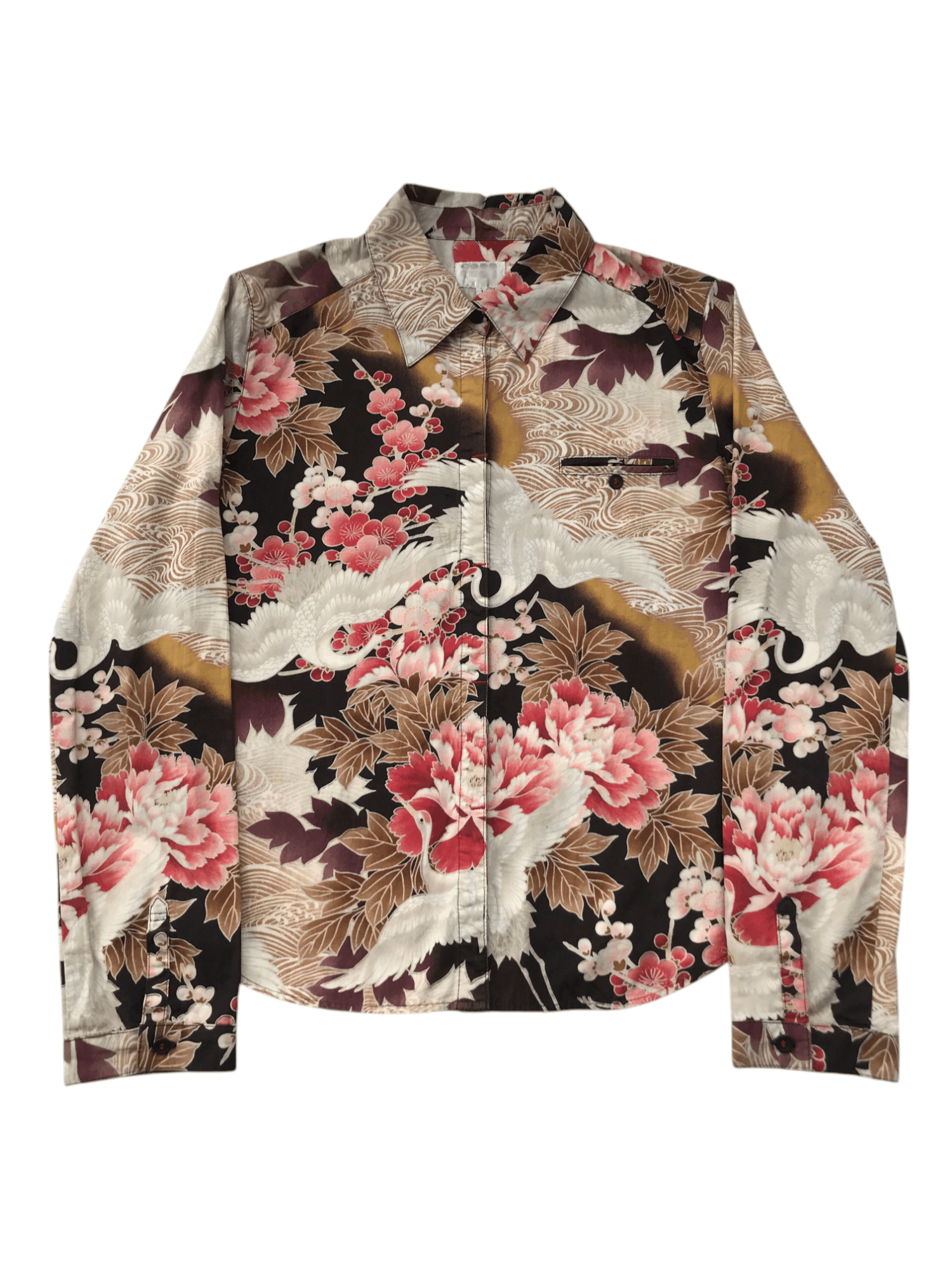 Takeo Kikuchi Takeo Kikuchi Japanese Vintage Flowers Swan Long Sleeve Size S / US 4 / IT 40 - 1 Thumbnail