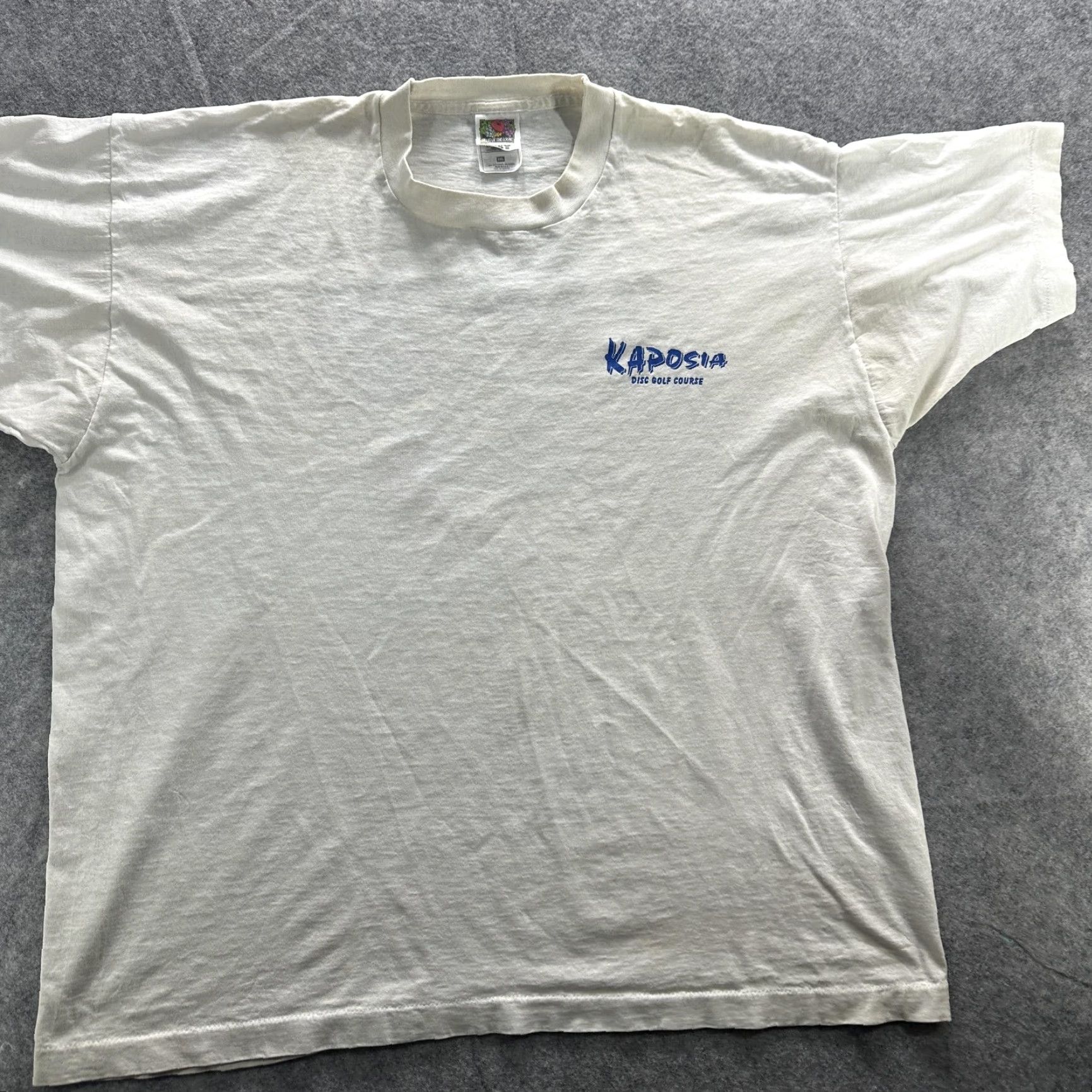 Fruit Of The Loom VINTAGE Kaposia Disc Golf Course Shirt Mens 2XL White Graphic Minnesota 90s Size US XXL / EU 58 / 5 - 3 Thumbnail