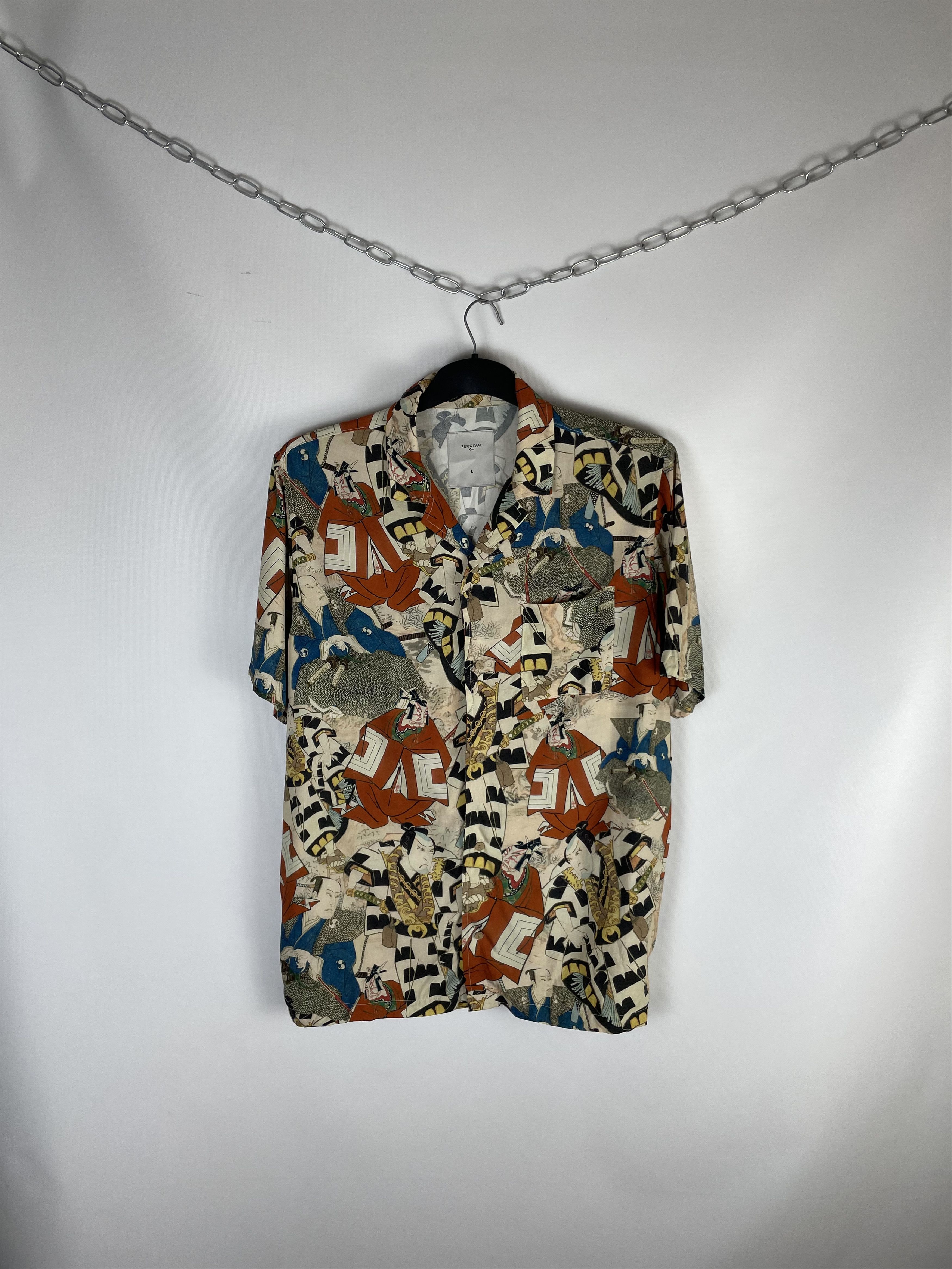 Percival Percival Japan Samurai Print Hawaiian Shirt Size US L / EU 52-54 / 3 - 1 Thumbnail