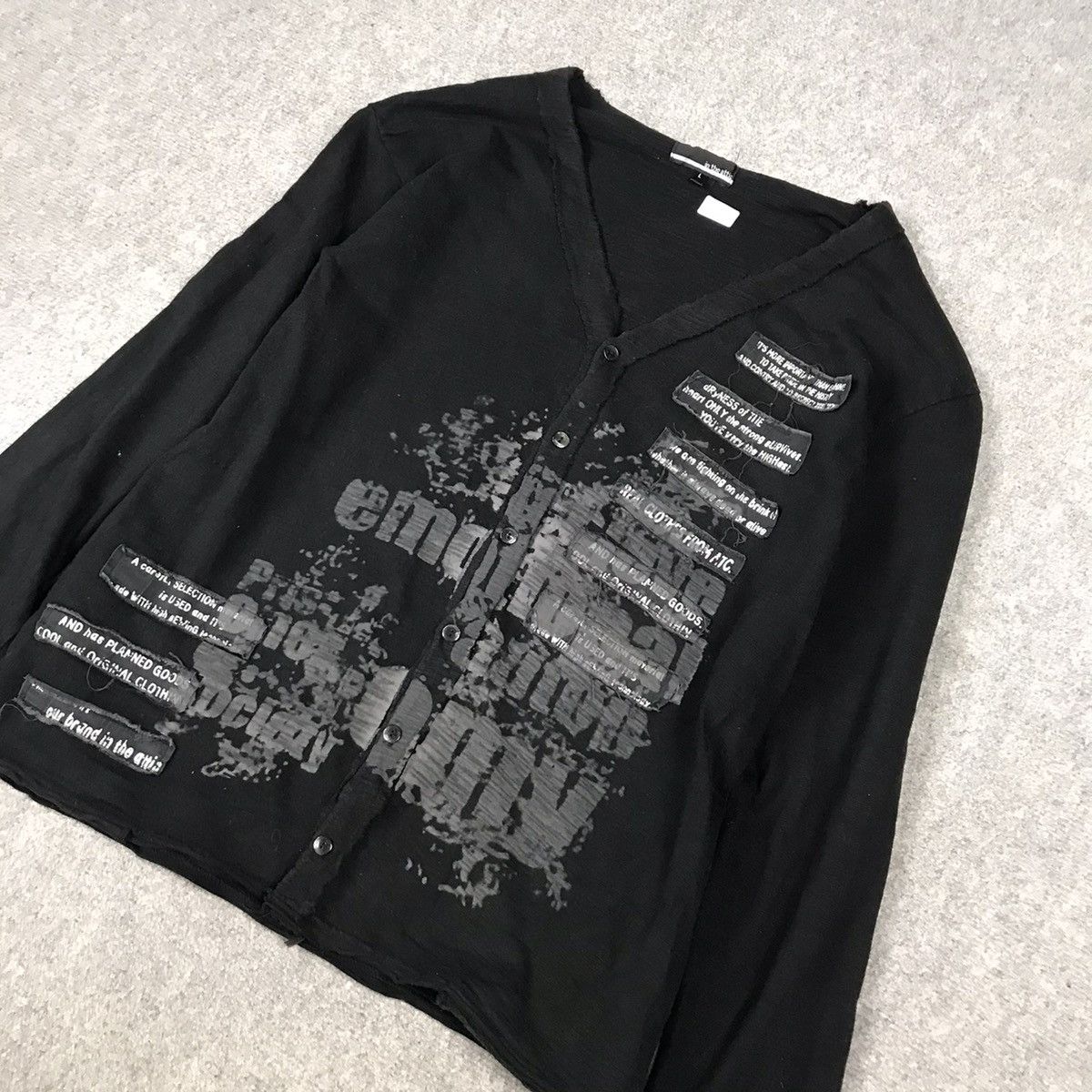 If Six Was Nine IN THE ATTIC PATCHWORK BLACK CARDIGAN PUNK JAPAN JACKET Size US L / EU 52-54 / 3 - 2 Thumbnail