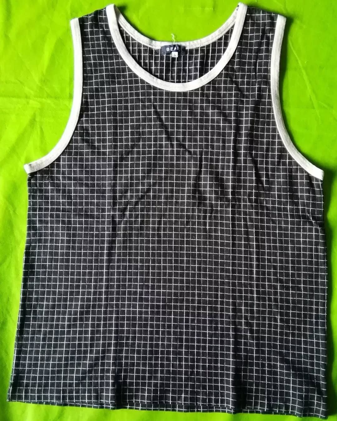 Beams Japan × Beams Plus × Japanese Brand Beams Black Plaid Tanktop Sleeveless Size L / US 10 / IT 46 - 2 Thumbnail