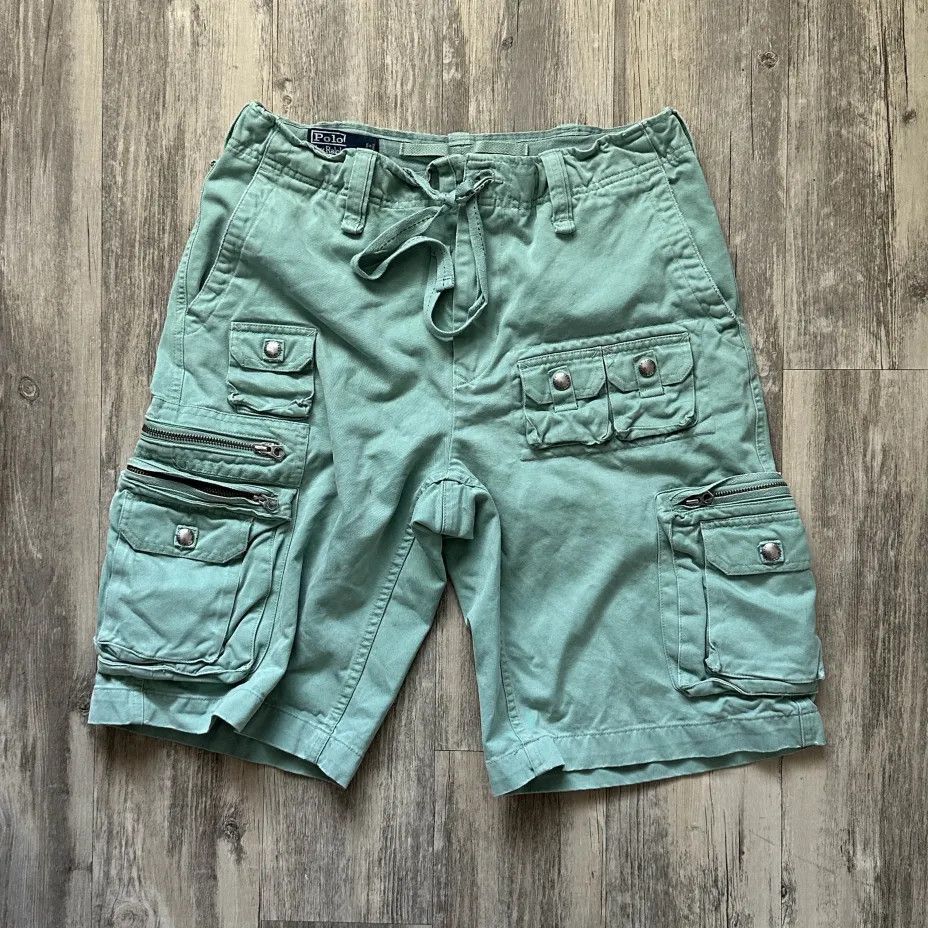 Polo Ralph Lauren Vintage Polo Ralph Lauren Military Cargo Shorts Pistachio Size US 32 / EU 48 - 1 Thumbnail