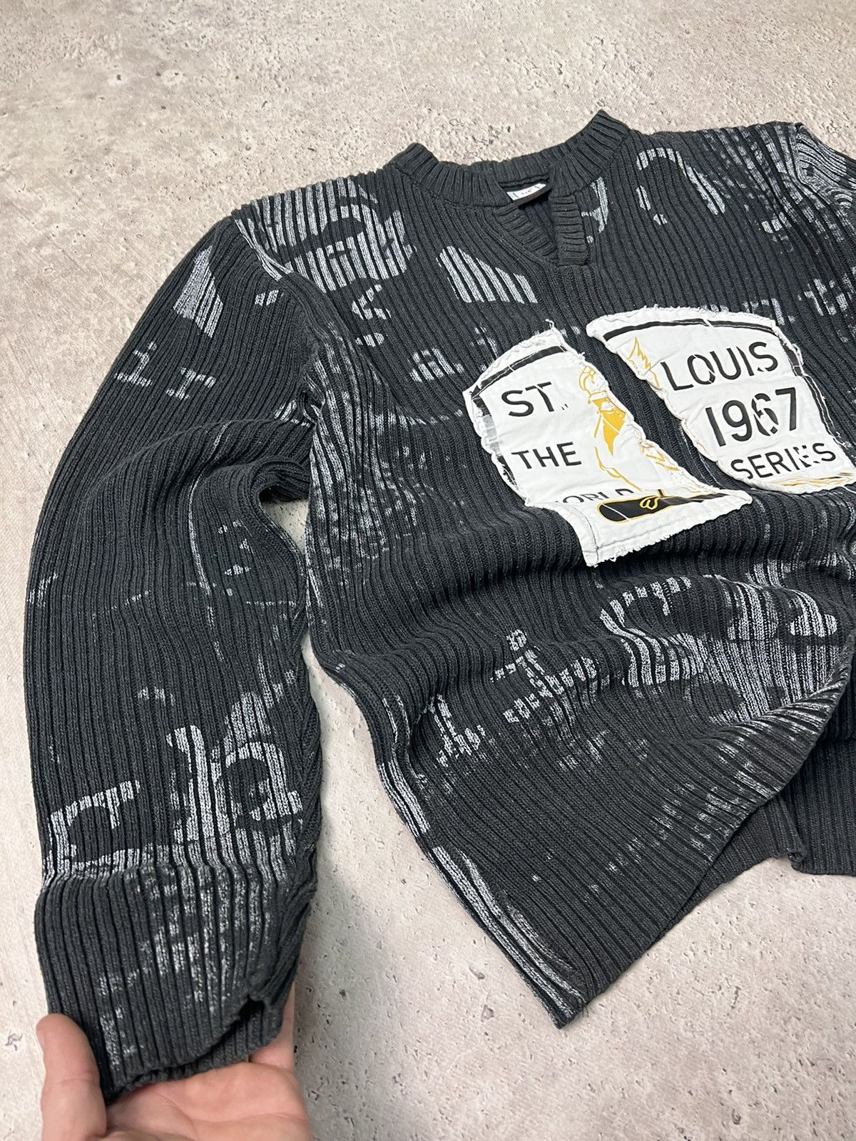 20471120 × Seditionaries VINTAGE Y2K Seditionaries Knitted Print 777 Stylish Sweater Size US L / EU 52-54 / 3 - 5 Thumbnail