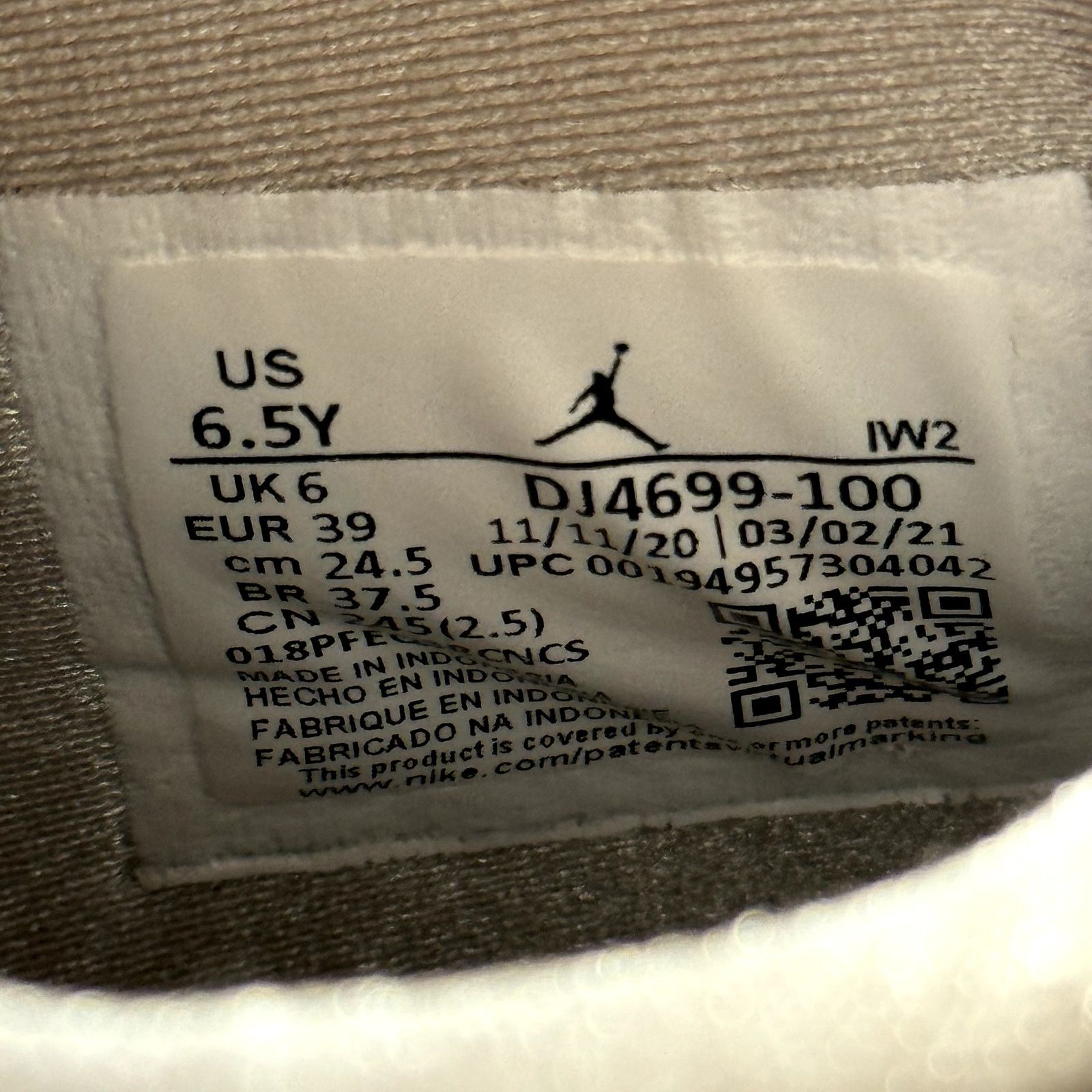 Jordan Brand × Nike Size 6.5 - Nike Air Jordan 4 Retro GS White Oreo 2021 Shoes Size US 6.5 / EU 39-40 - 7 Thumbnail