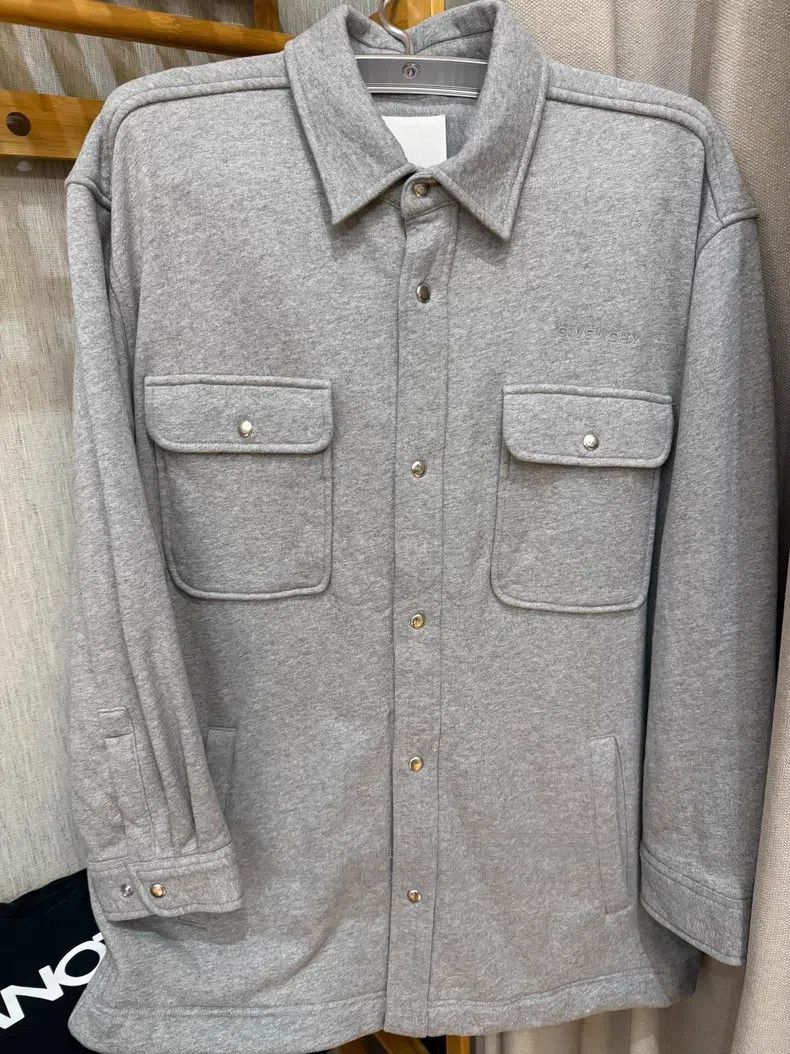 Givenchy Givenchy Solid Color Work Shirt Jacket (Grey) Size US M / EU 48-50 / 2 - 1 Thumbnail