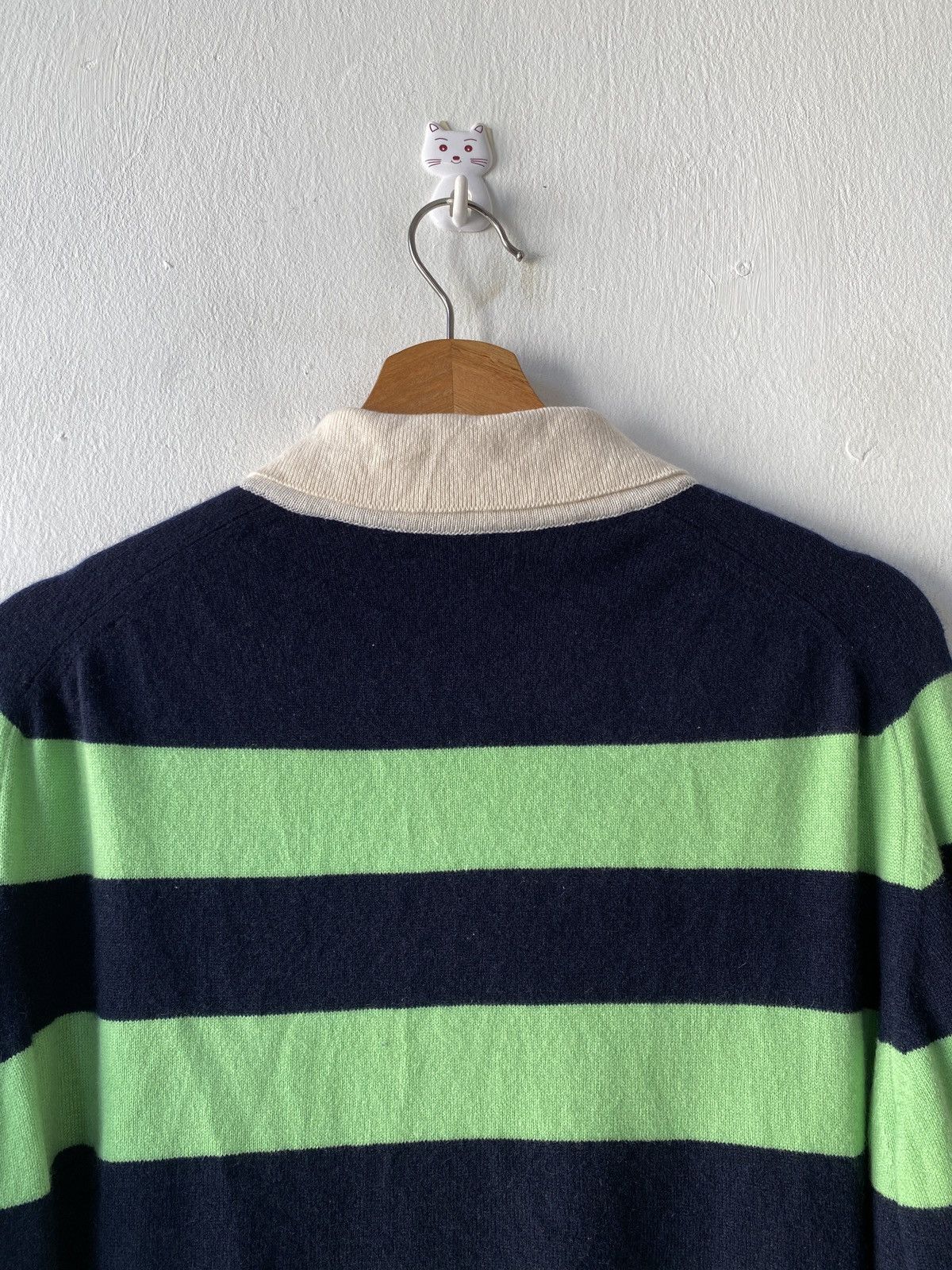 Faconnable 2000s - Faconnable Striped Button Up Sweatshirt Size US L / EU 52-54 / 3 - 6 Thumbnail