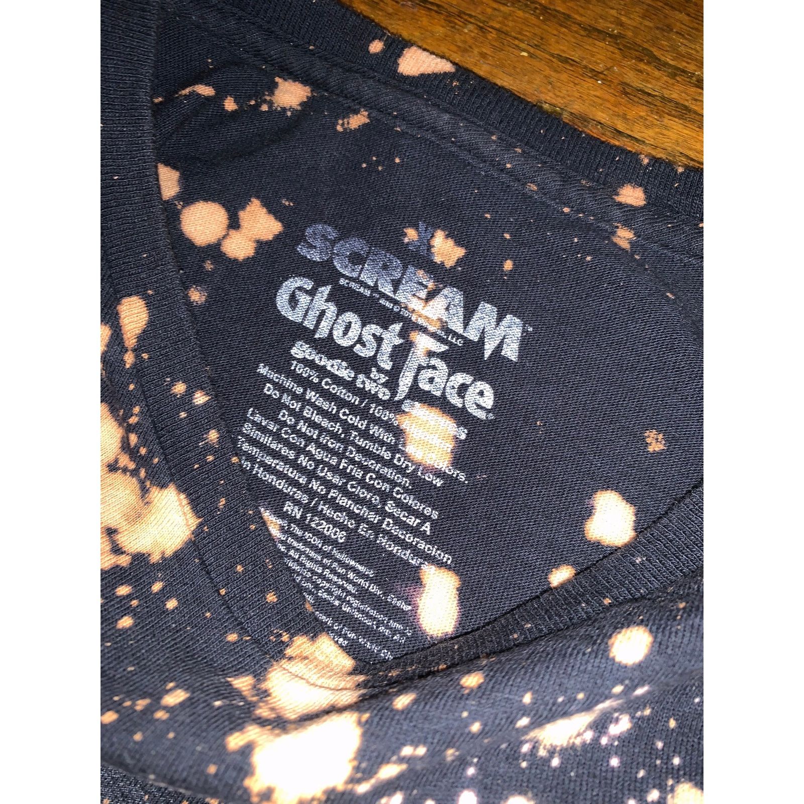 Other Scream Ghost Face Bleach Dye T-Shirt Black Large Size US XL / EU 56 / 4 - 6 Thumbnail