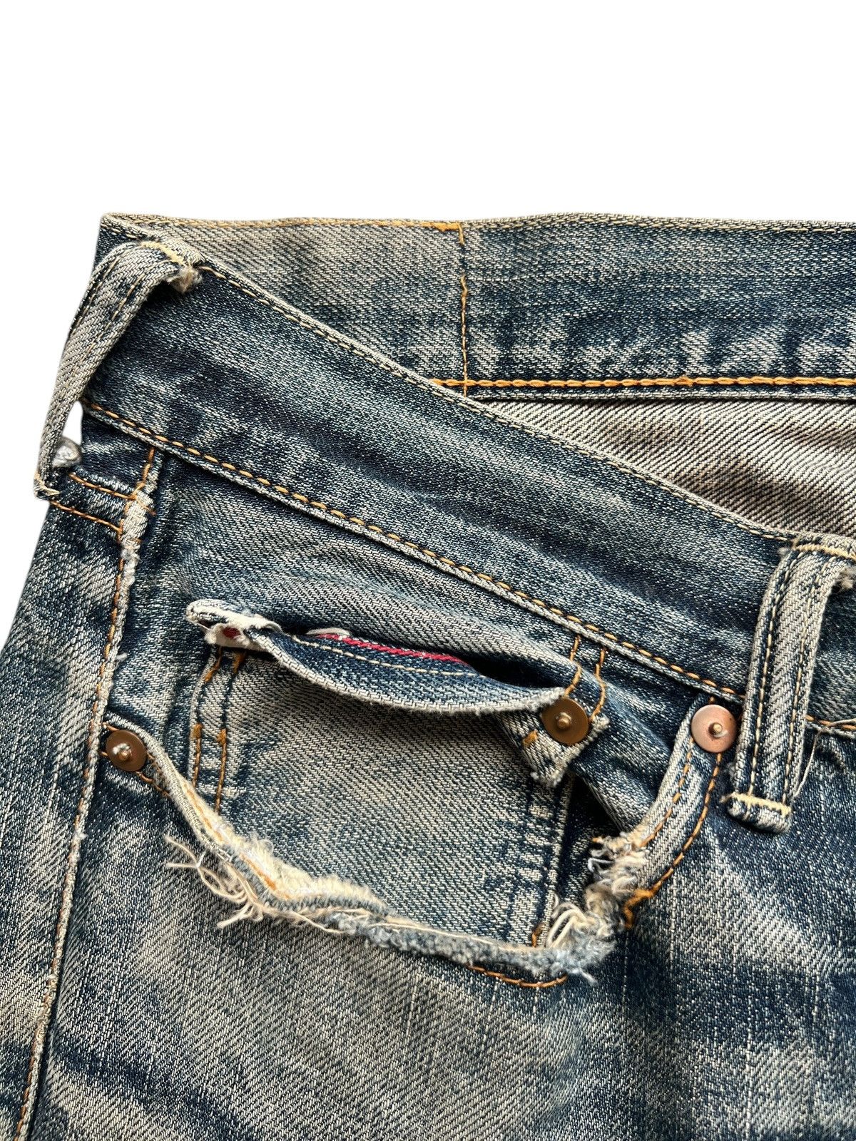 45rpm Vintage 45RPM Distressed Selvedge Mudwash Denim Jeans 32x29 Size US 32 / EU 48 - 8 Thumbnail