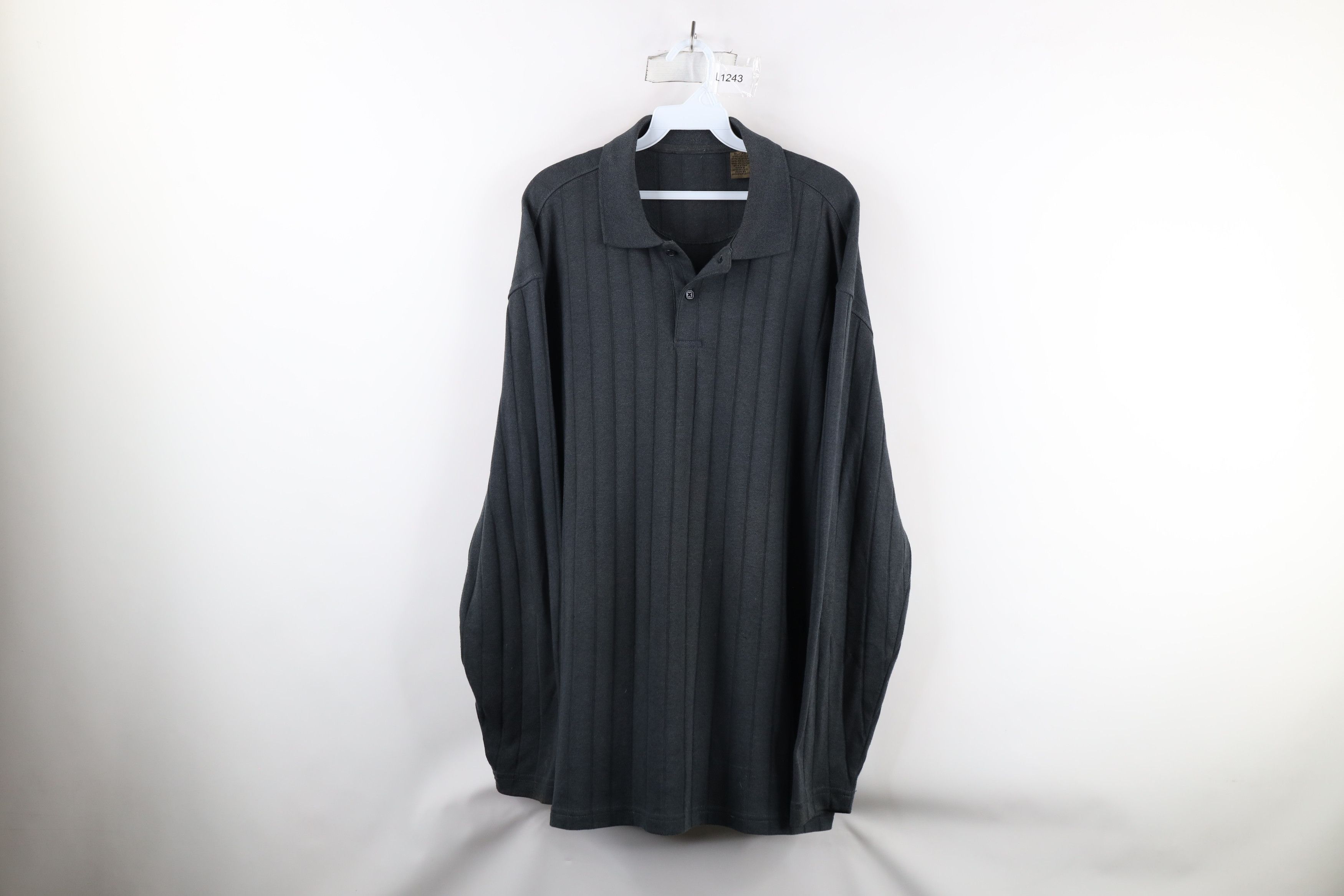 Vintage Vintage 90s Streetwear Ribbed Knit Long Sleeve Rugby Polo Size US XL / EU 56 / 4 - 1 Thumbnail