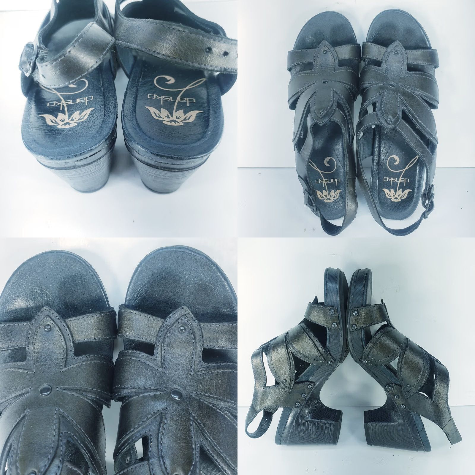 Dansko Dansko Black Leather Heeled Sandals Open Toe Ankle Strap Women's US 8-8.5 EU 39 Size US 8.5 / IT 38.5 - 8 Thumbnail