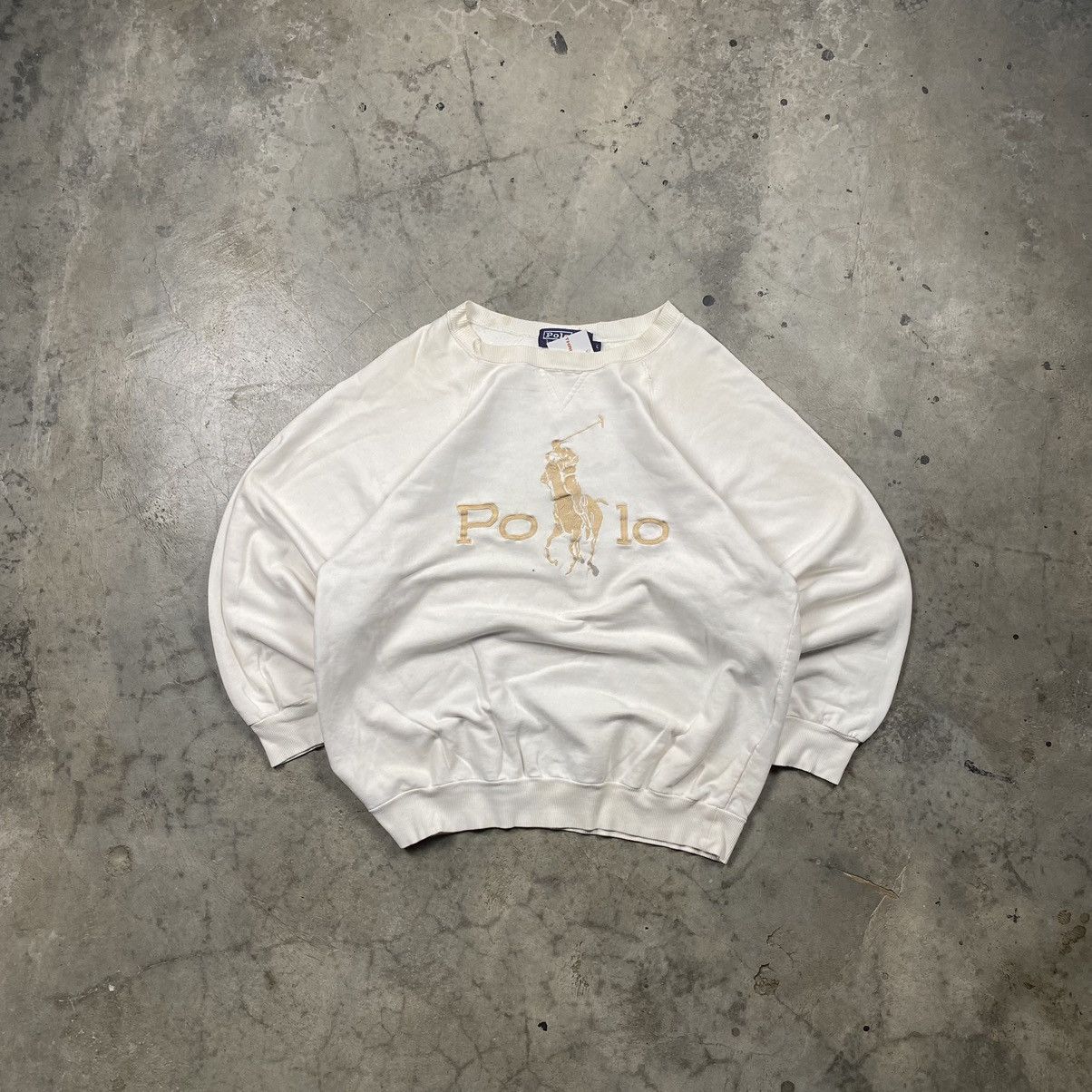 Polo Ralph Lauren × RRL Ralph Lauren × Vintage Grail 90s Polo RL Big Pony Logo Boxy Crewneck Size US L / EU 52-54 / 3 - 1 Thumbnail