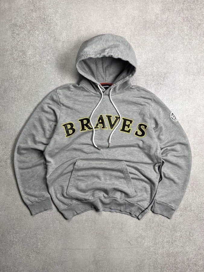 Designer × Diesel × Vintage Vintage Diesel Braves Boxy Hoodie L Size US L / EU 52-54 / 3 - 1 Thumbnail
