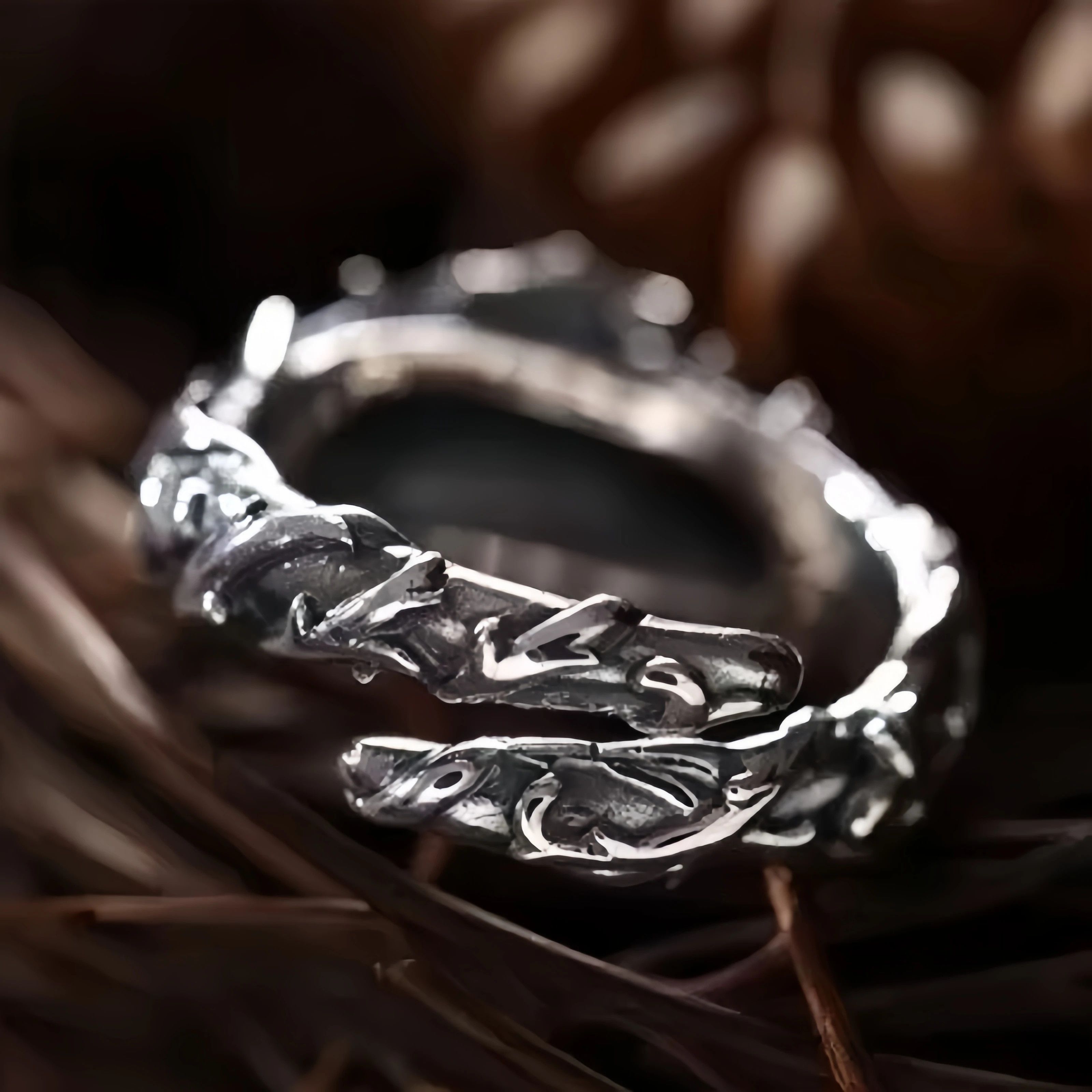Jewelry Retro Vines Red Heart Rose Adjustable Ring Size ONE SIZE - 2 Thumbnail