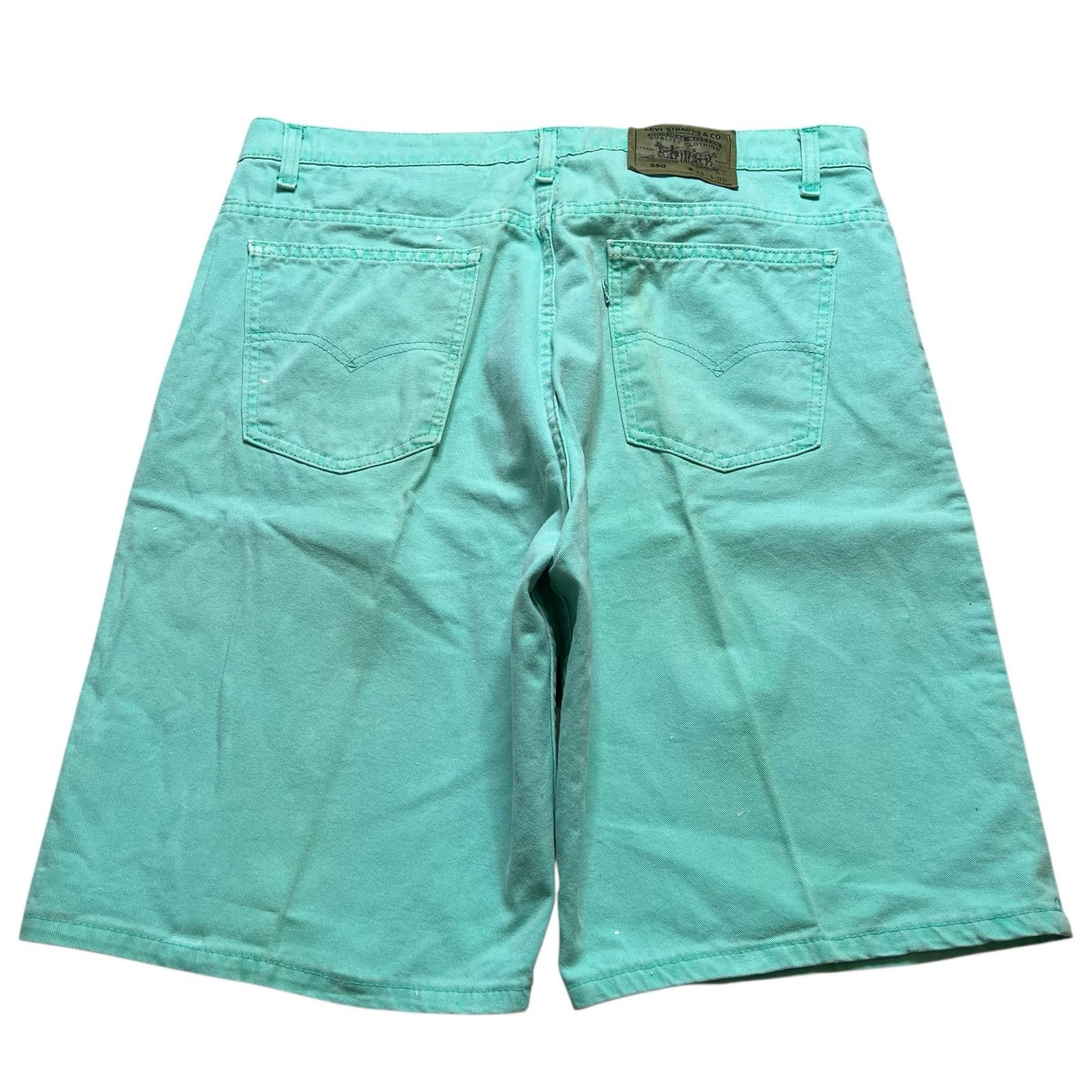 Levi's Vintage Levi’s 550 Mint Green Denim Shorts USA Men’s 38 Size US 38 / EU 54 - 2 Thumbnail