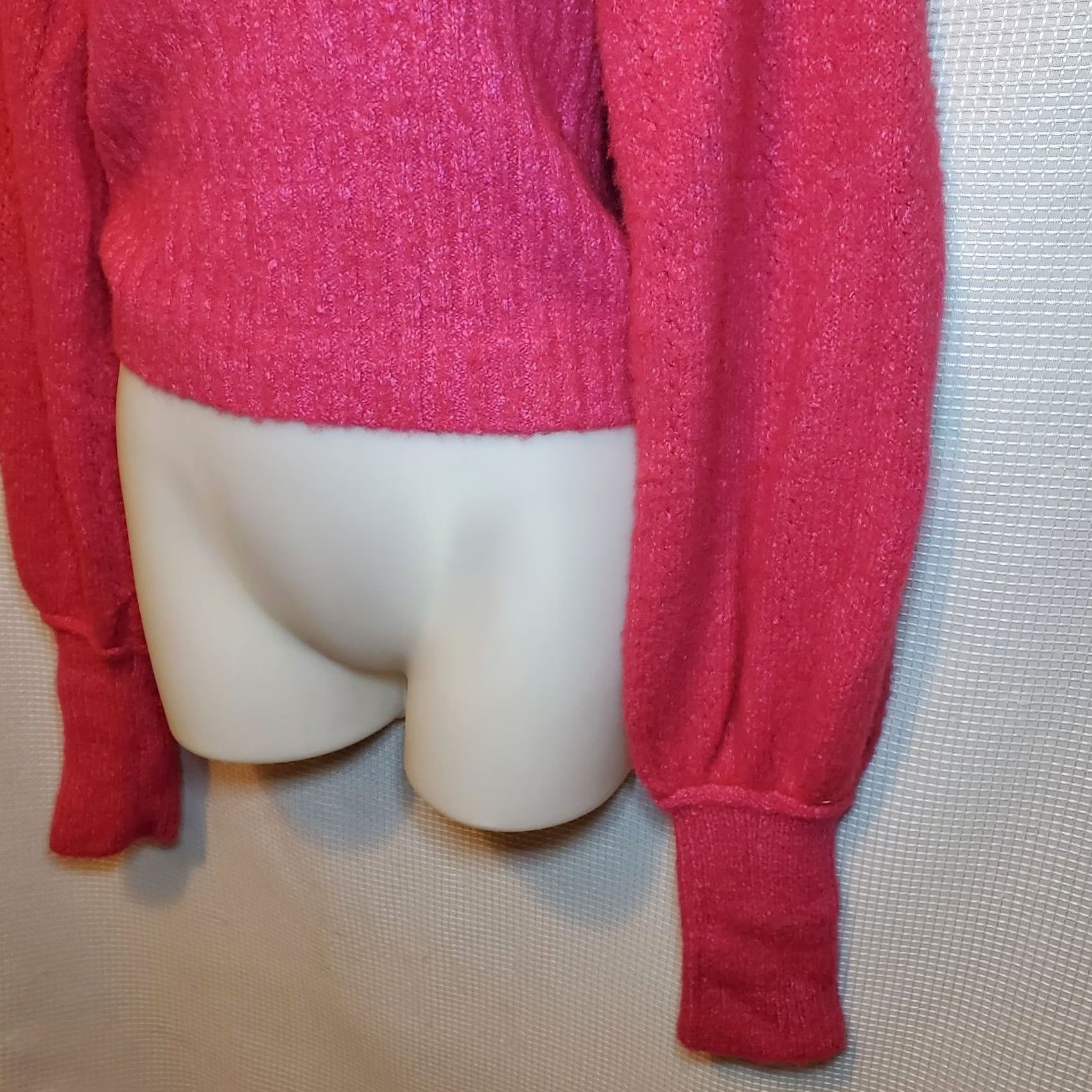 Free People Free People Katie Mix Stitch Scoop Square Neck Sweater Pink Sz M Balloon Sleeve Size M / US 6-8 / IT 42-44 - 4 Thumbnail
