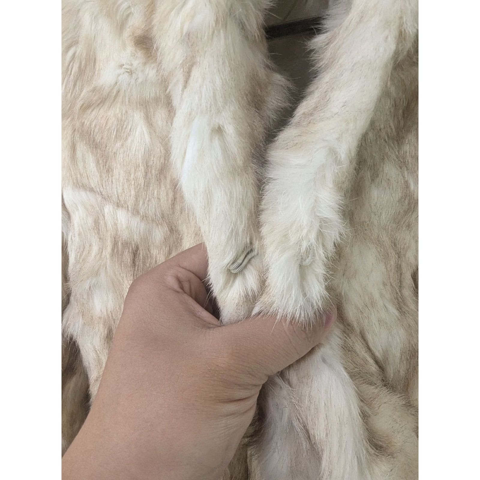 Vintage Vintage Dyed Rabbit Fur Coat - Women's M Beige Cream Hong Kong Mob Wife Luxury Size M / US 6-8 / IT 42-44 - 4 Thumbnail