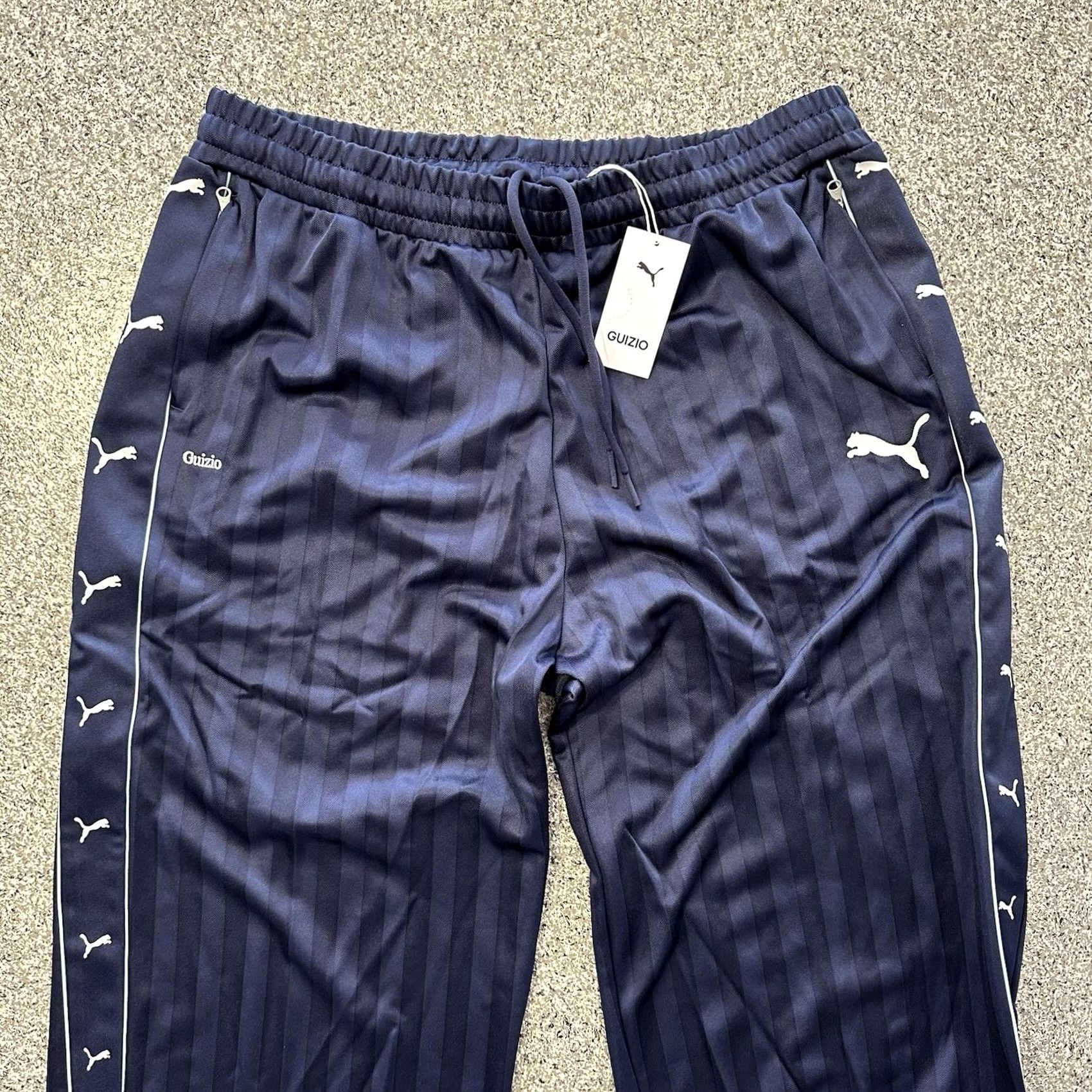 Puma PUMA Guizio T7 Track Pants Womens XL Navy Blue Wide-Leg Sweatpants Size 40" / US 18 - 3 Thumbnail