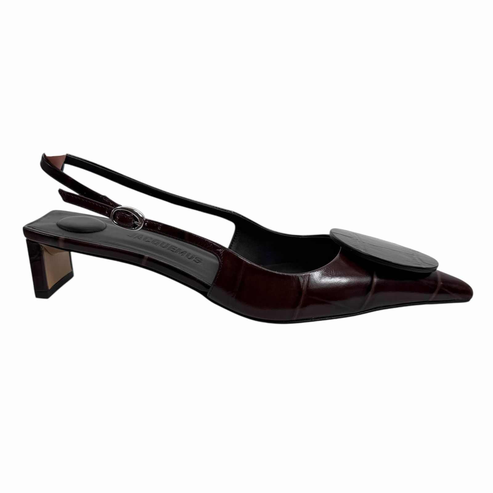 Jacquemus Jacquemus Les Duelo Slingback Pump Croc Emboss Brown 38 Size US 7.5 / IT 37.5 - 4 Thumbnail