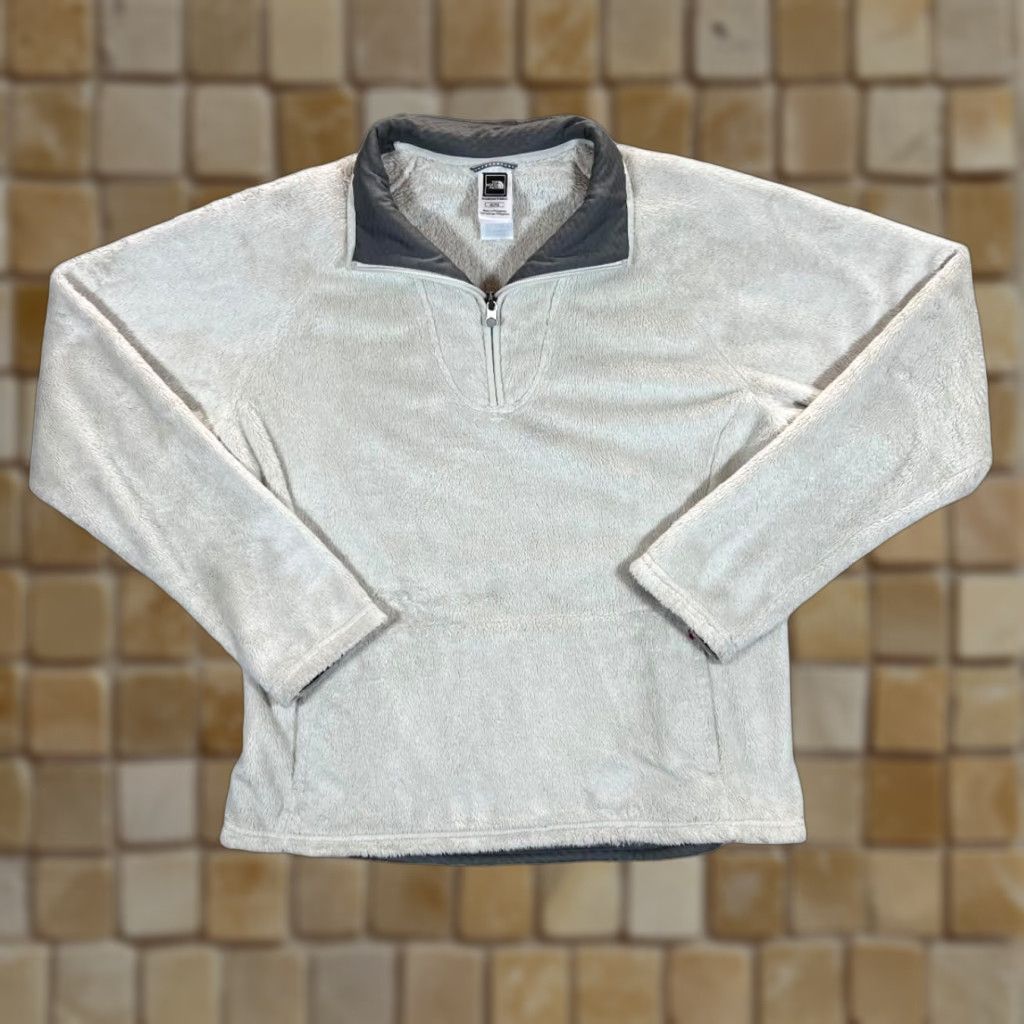 The North Face The North Face Classic Soft Touch Cream 1/4 Zip Fleece Pullover Sweatshirt Top Womens XL Size XL / US 12-14 / IT 48-50 - 1 Thumbnail
