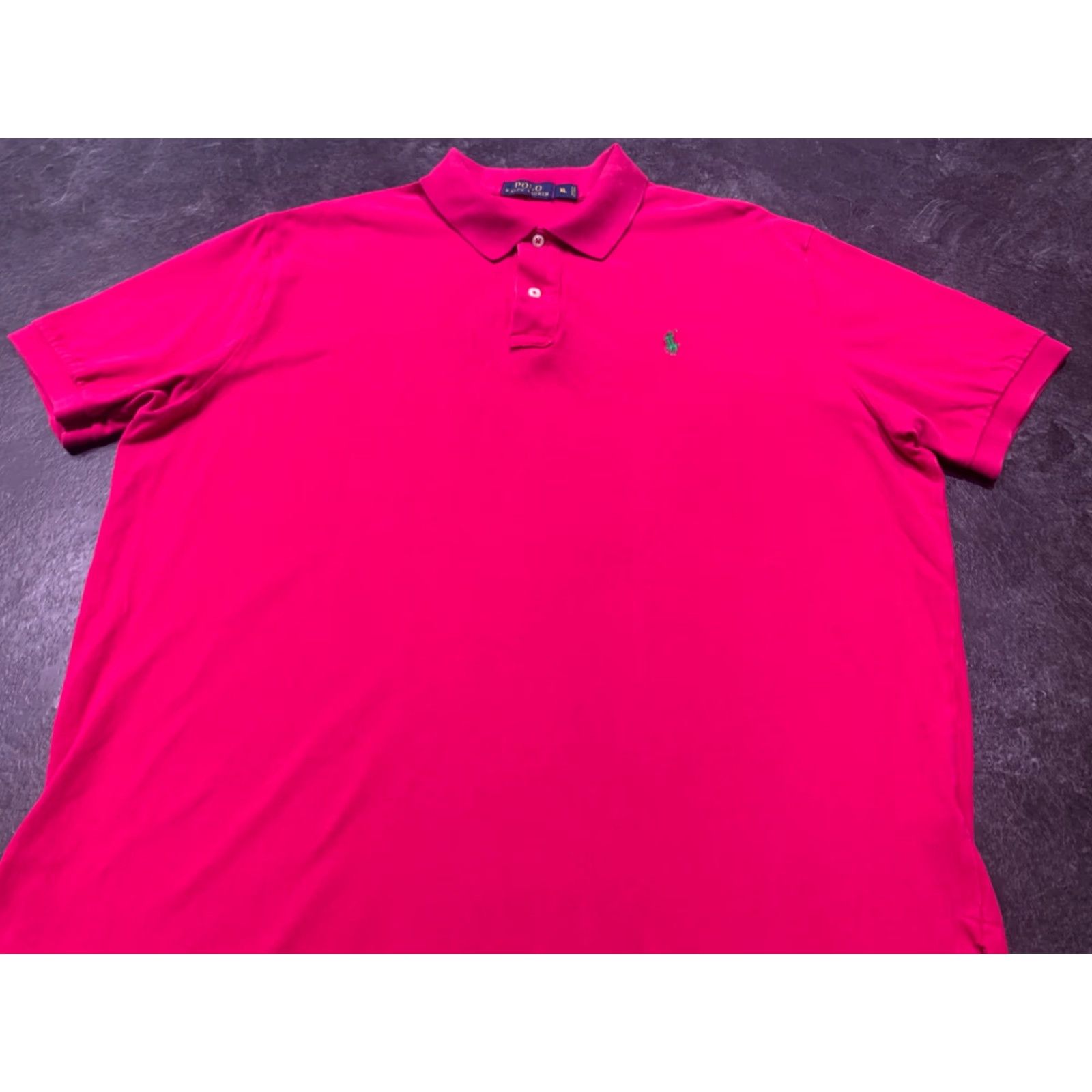 Polo Ralph Lauren VINTAGE Polo Ralph Lauren Mens Pink Solid Polo Shirt Size XL, Short Sleeve, Embroidered Green Pony, 80s/90s Size US XL / EU 56 / 4 - 2 Thumbnail
