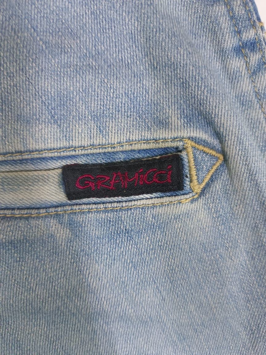 Gramicci × Vintage W33 Gramicci USA Single Belt Faded Blue Denim Jeans Retro Size US 33 - 18 Thumbnail