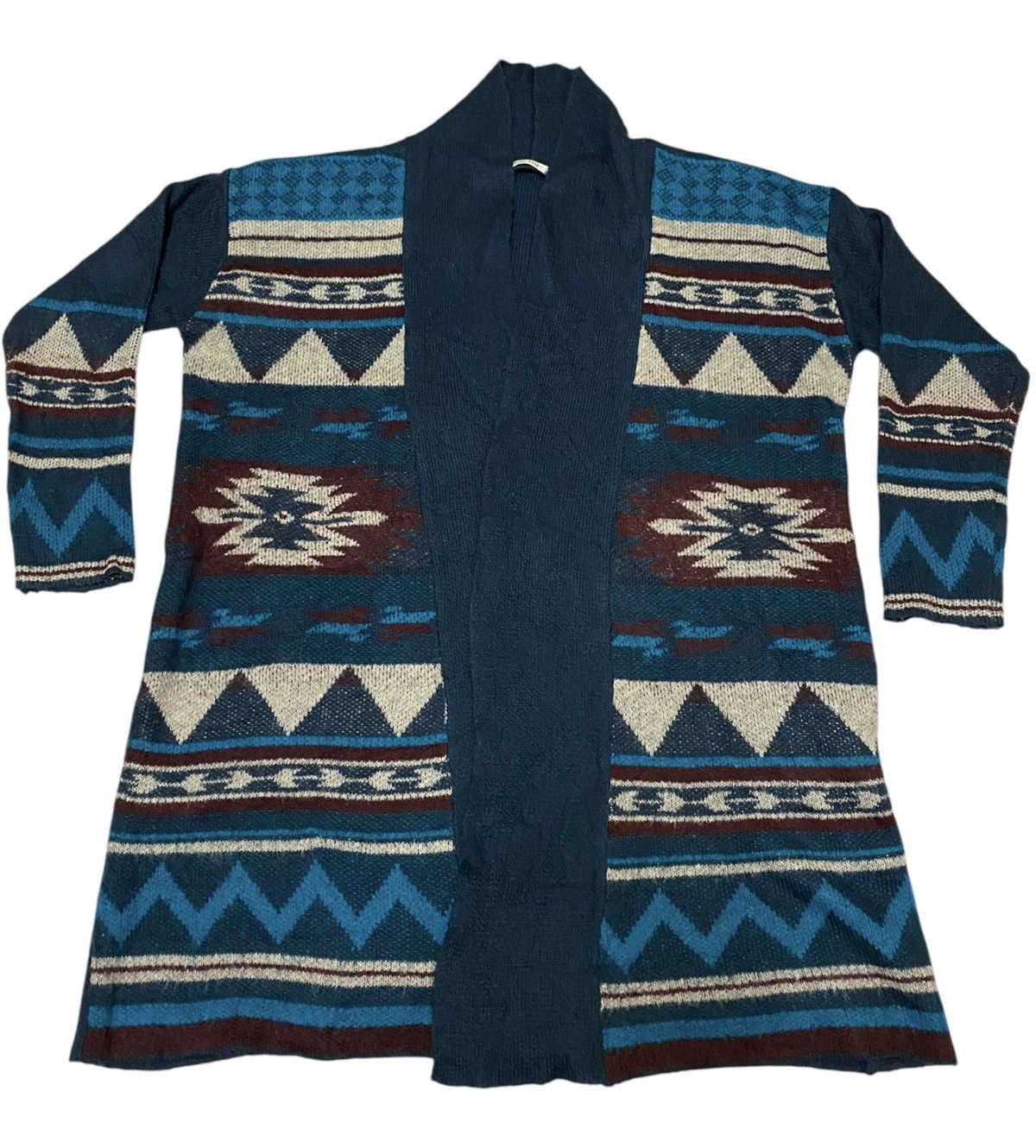 Aran Isles Knitwear × Aztech Mountain × Japanese Brand Avan Lily Navajo Screen Cardigan Knit (C4) Size US L / EU 52-54 / 3 - 2 Thumbnail