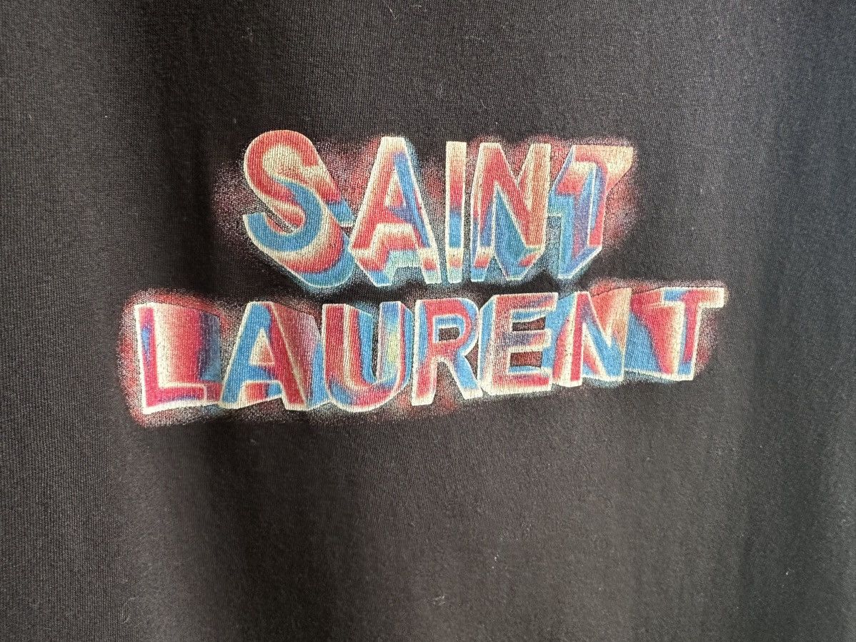 Saint Laurent Paris Saint Laurent neon logo black t shirt Size US S / EU 44-46 / 1 - 13 Thumbnail