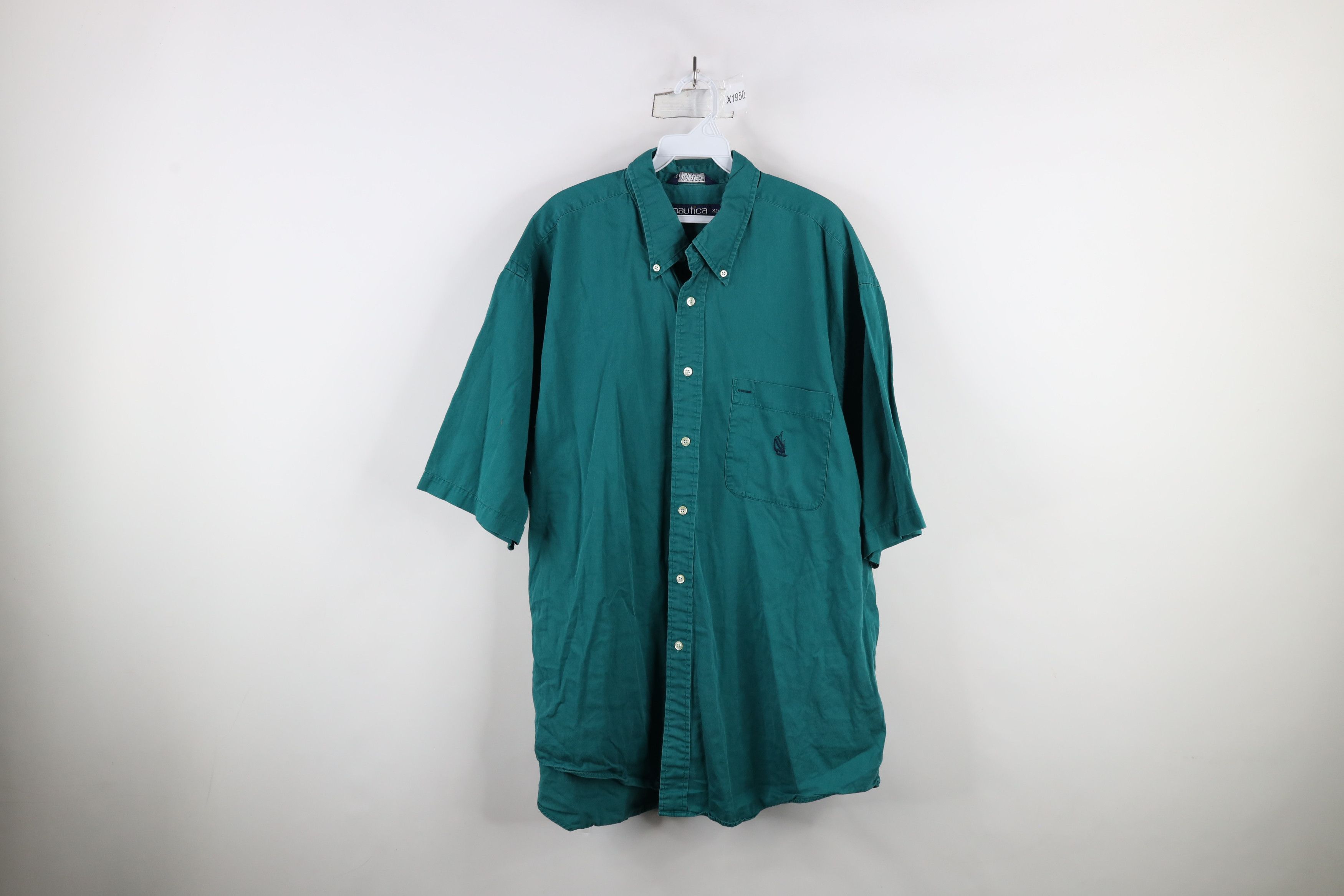 Nautica × Vintage Vintage 90s Nautica Short Sleeve Collared Button Down Shirt Size US XL / EU 56 / 4 - 1 Thumbnail