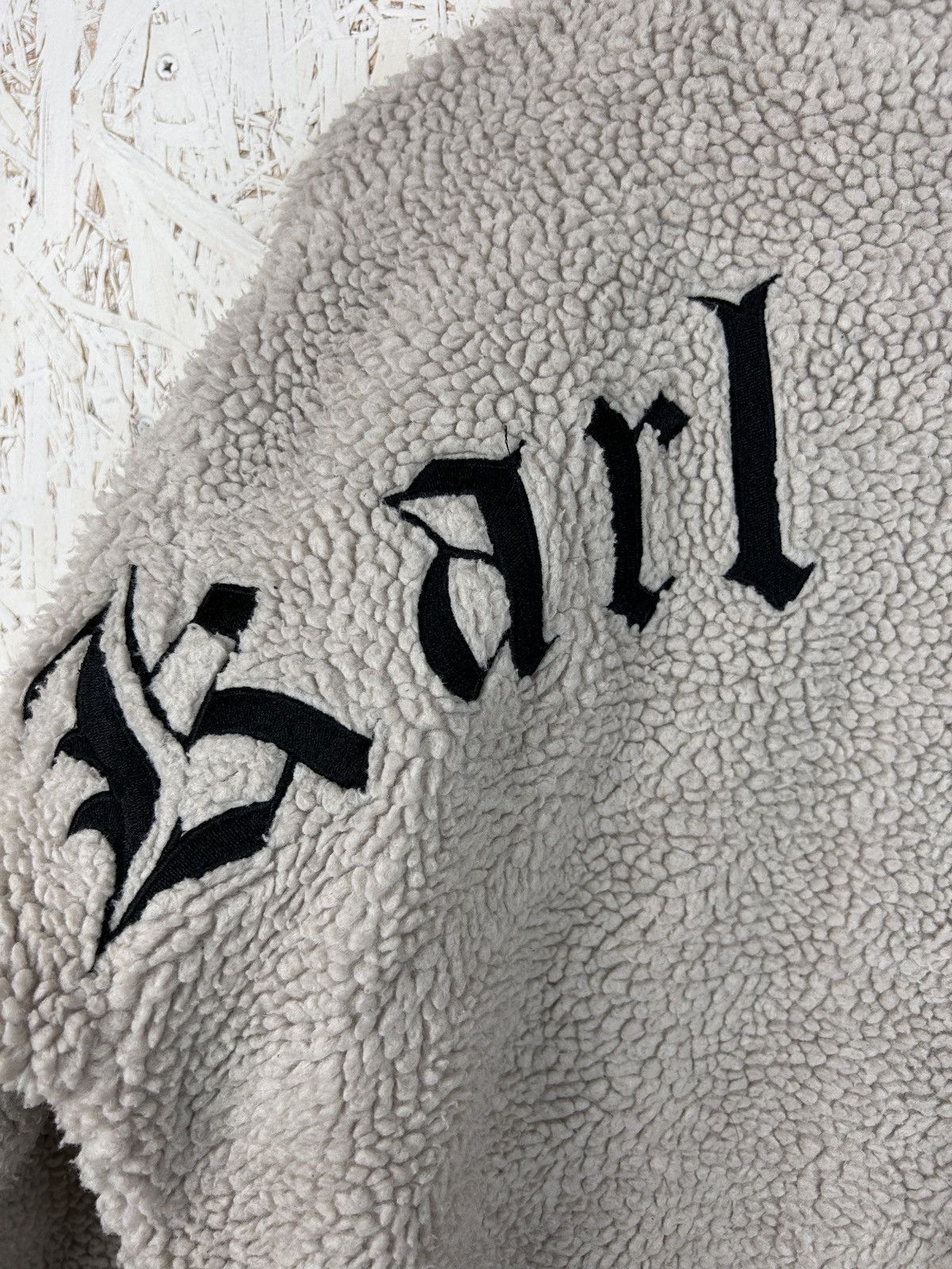 Karl Kani Karl Kani Big Logo Sherpa Fleece Jacket In Beige Size US M / EU 48-50 / 2 - 2 Thumbnail