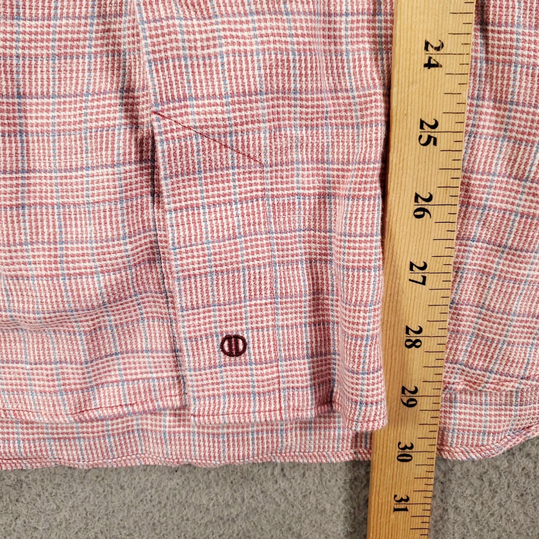 David Donahue David Donahue Mens Button-Up Shirt Linen Houndstooth Small Fold Collar Pocket Breathable Classic Denim? Size US S / EU 44-46 / 1 - 2 Thumbnail