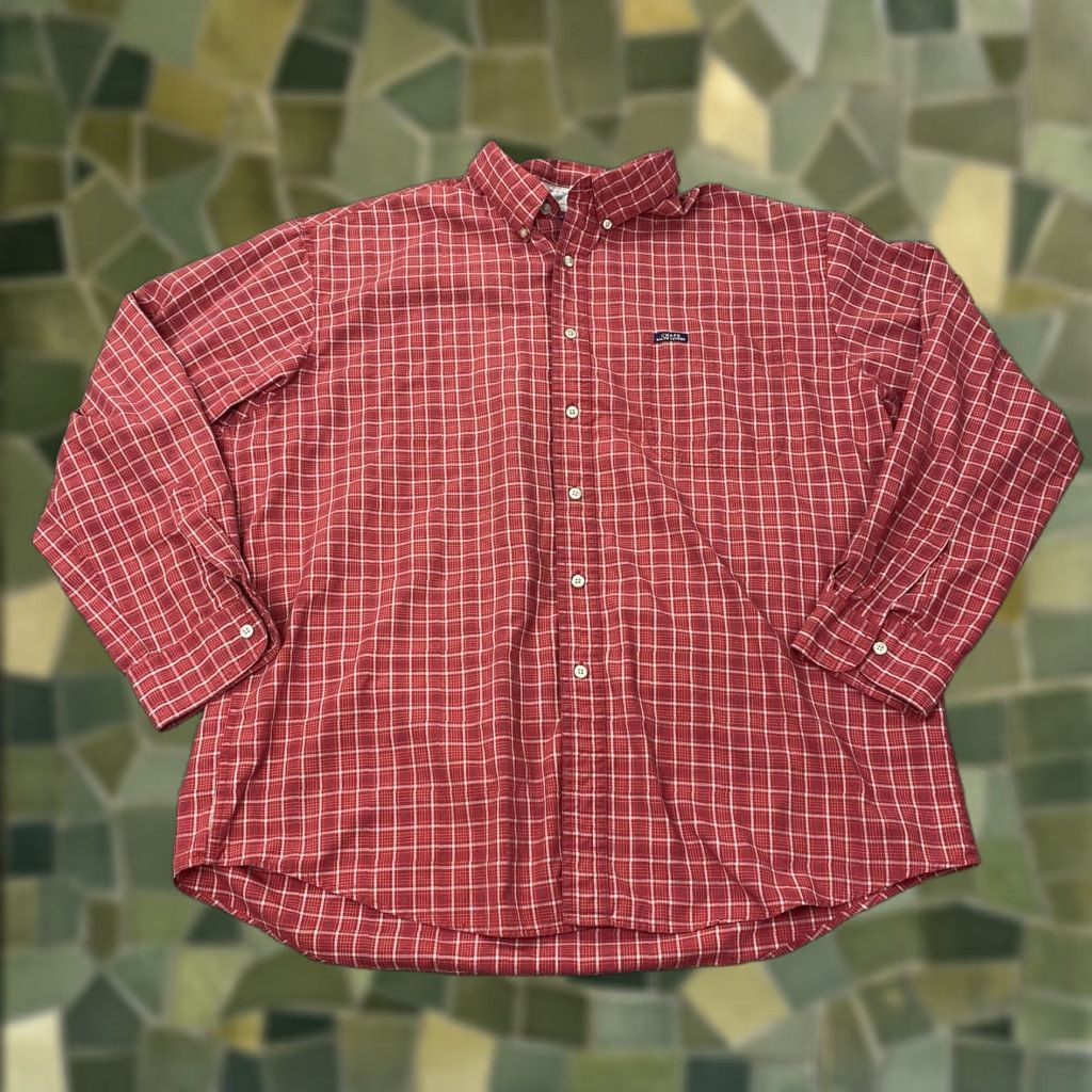 Chaps Chaps Shirt Mens 2XL Red Plaid Button-Down Easy Care Cotton Blend Size US XXL / EU 58 / 5 - 1 Thumbnail