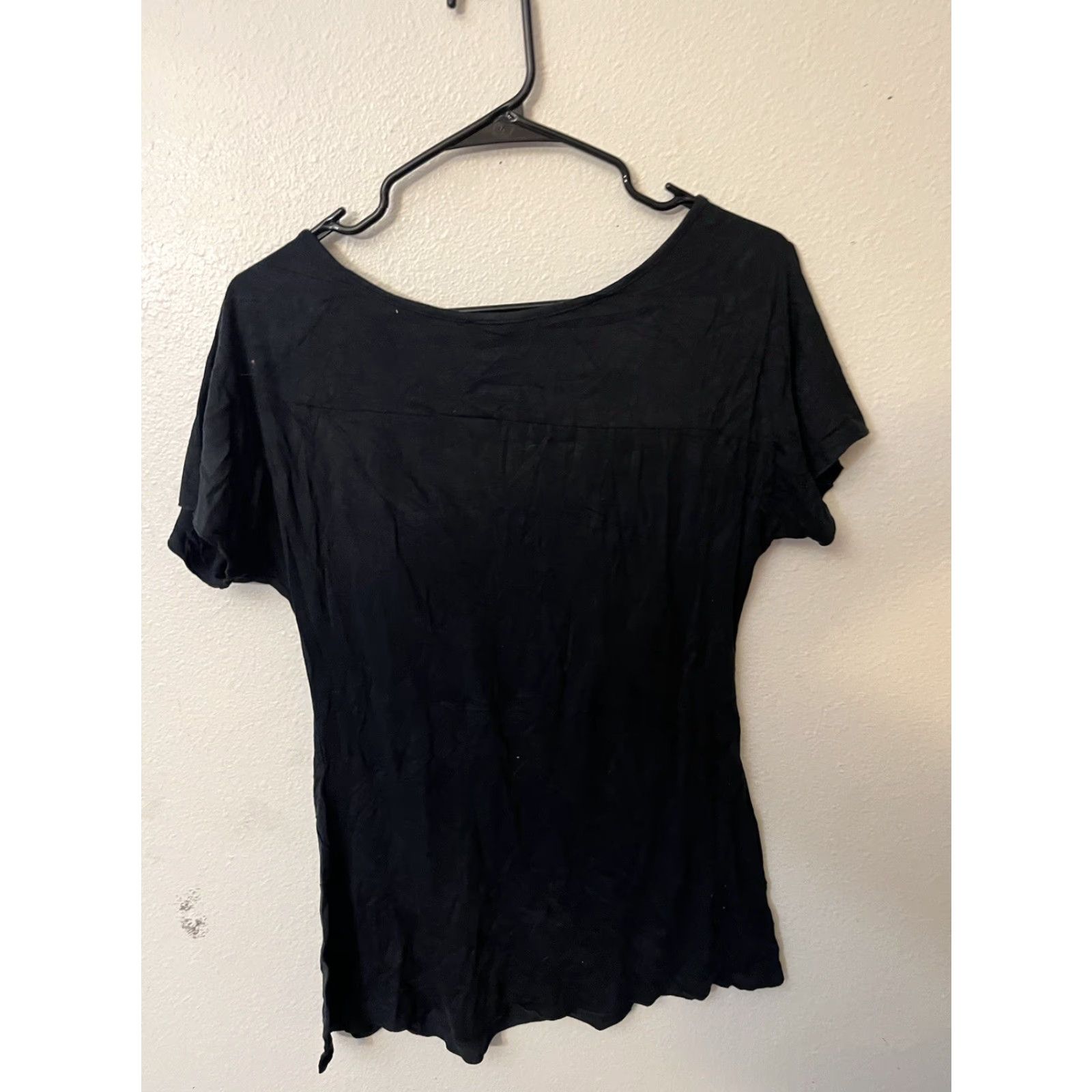 Express VINTAGE Express Women's Knit Top T-Shirt Size Large Black V-Neck Cap Sleeve Casual Made in USA Size L / US 10 / IT 46 - 3 Thumbnail