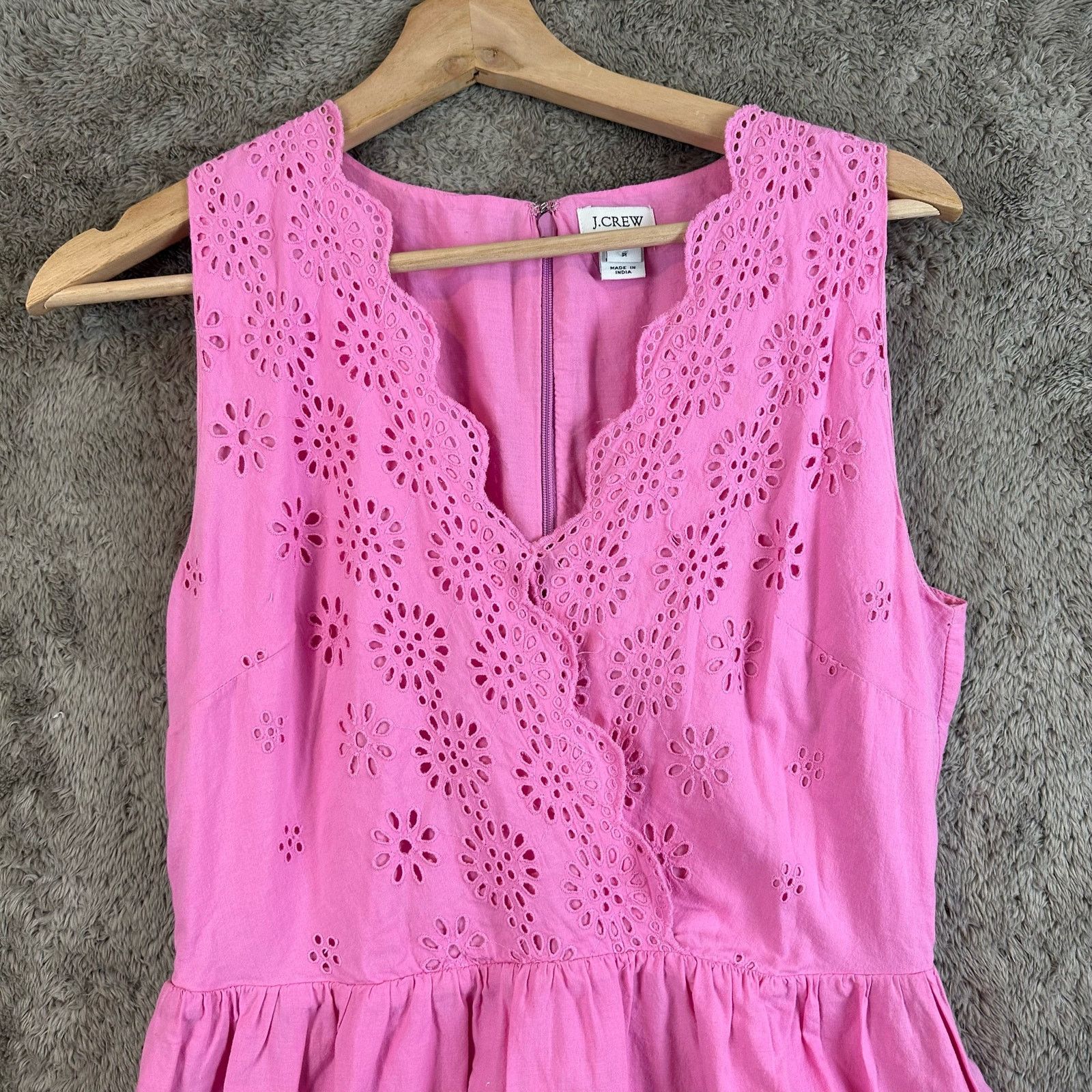 J.Crew JCrew Pink Border Eyelet Dress Sleeveless Surplice 2 XS Size XS / US 0-2 / IT 36-38 - 3 Thumbnail