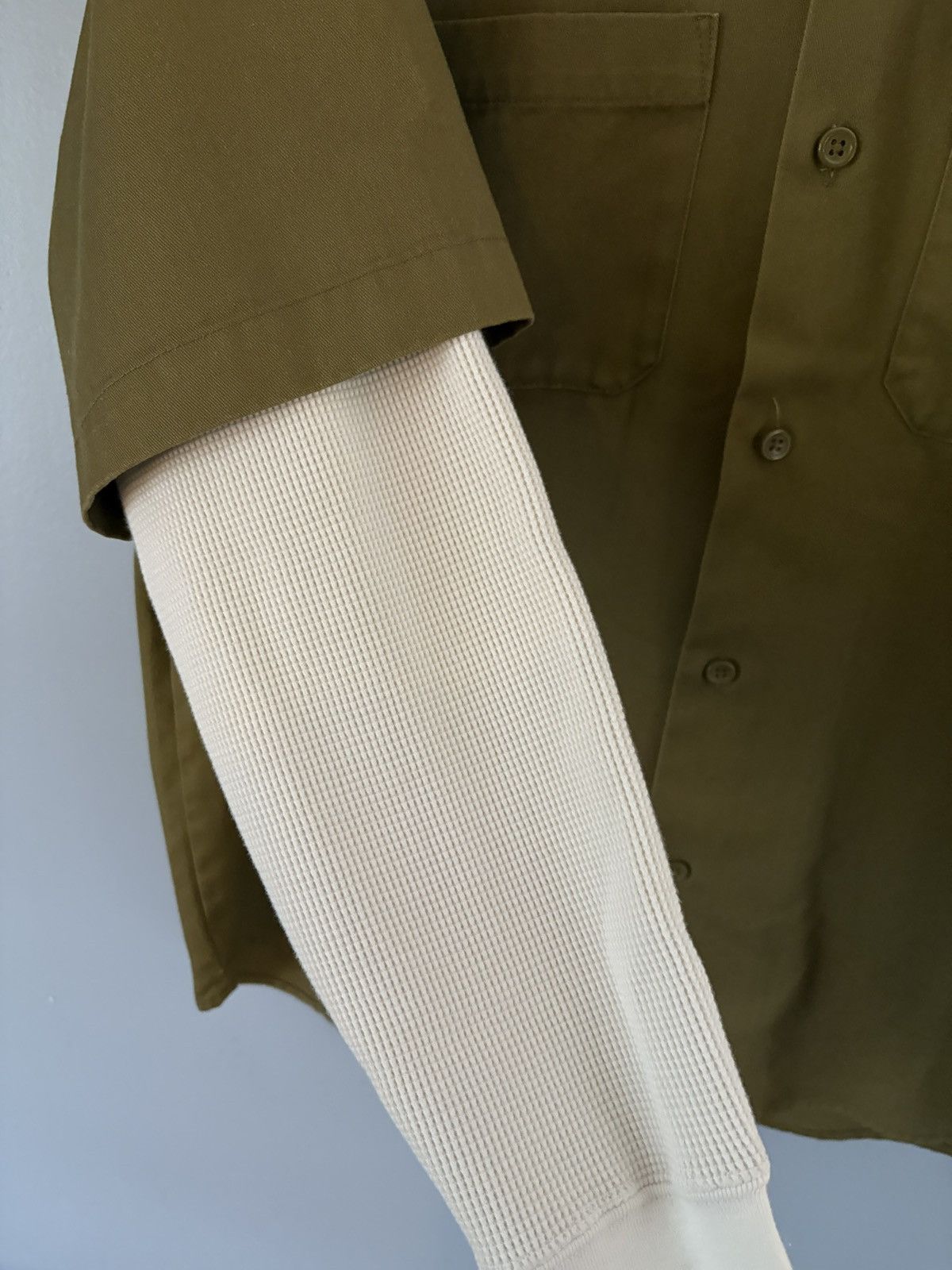 Supreme Supreme Thermal Sleeve Work Shirt FW23 Olive Button Up Size US S / EU 44-46 / 1 - 4 Thumbnail