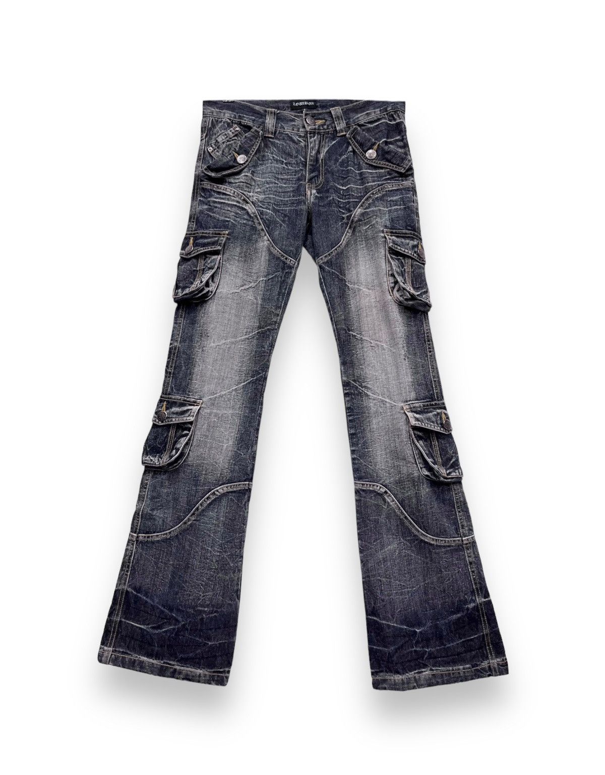 LOWBOX LOWBOX JAPAN Punk Distressed Whiskered Multipocket Flared Size US 29 - 2 Thumbnail
