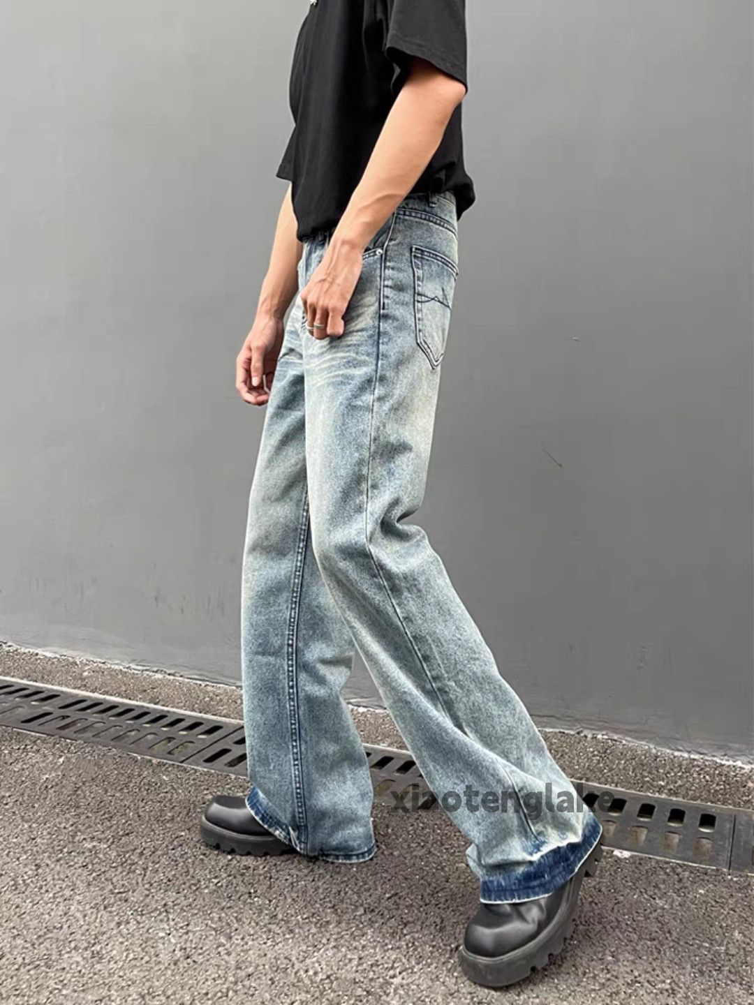 Jean Unisex washed faded cleanfit yuppie y2k punk jeans Size US 32 / EU 48 - 4 Thumbnail