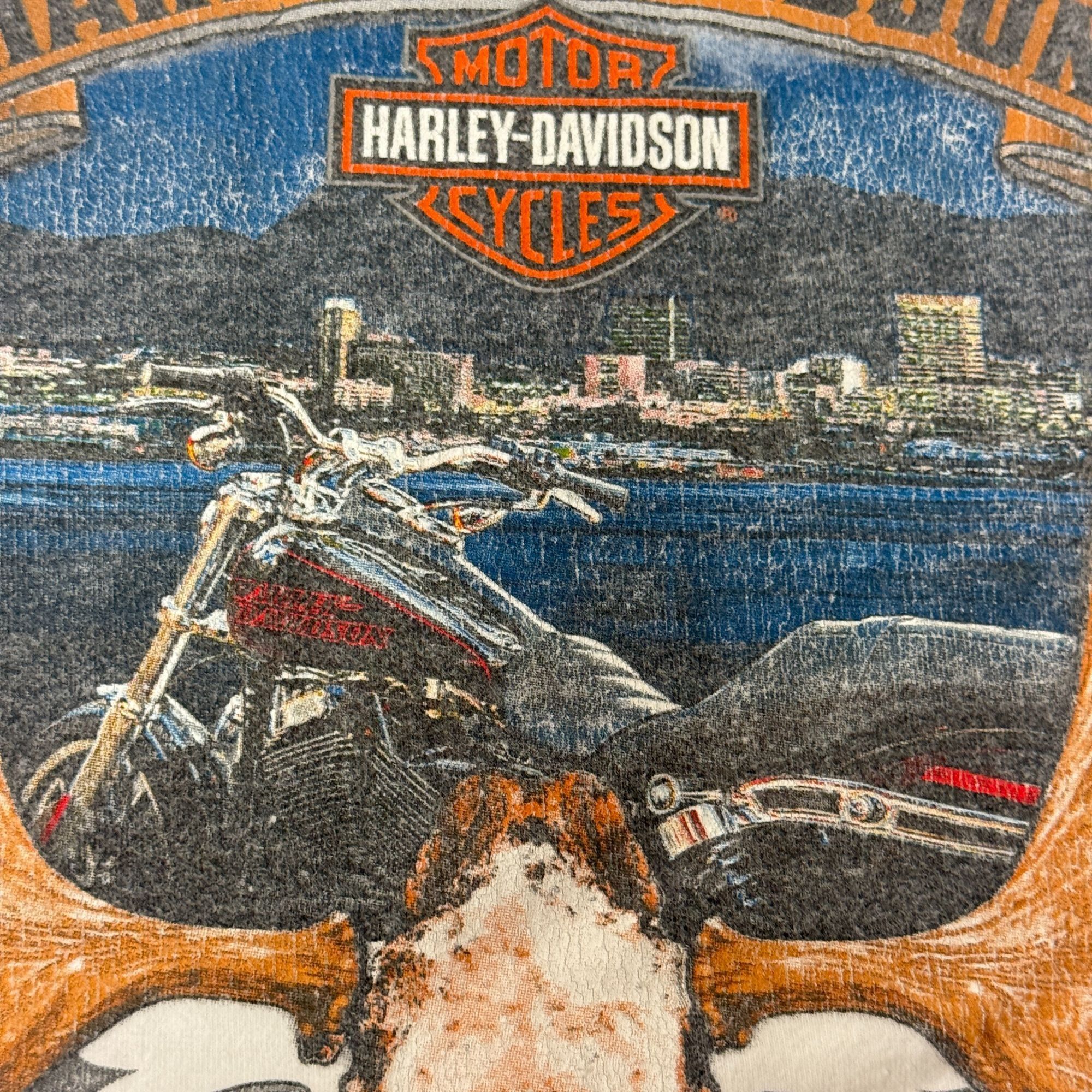 Harley Davidson HD Motorcycle Anchorage ALASKA Biker MOOSE ANTLERS Biker Tee Size US XXL / EU 58 / 5 - 11 Thumbnail