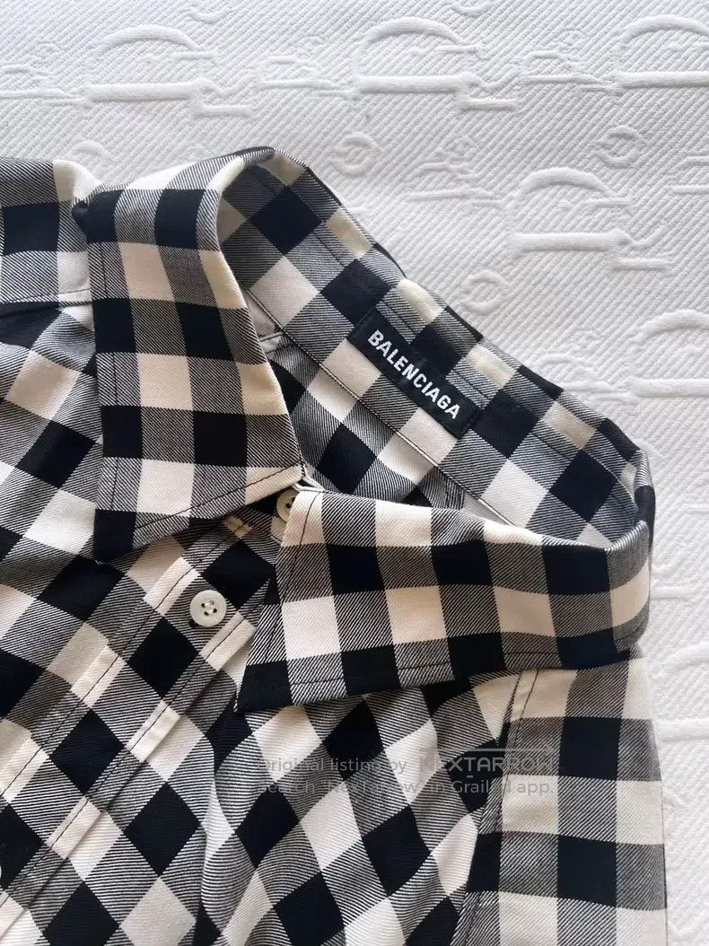 Balenciaga Balenciaga Black and White Plaid Long Sleeve Shirt Dress Size XS / US 0-2 / IT 36-38 - 5 Thumbnail