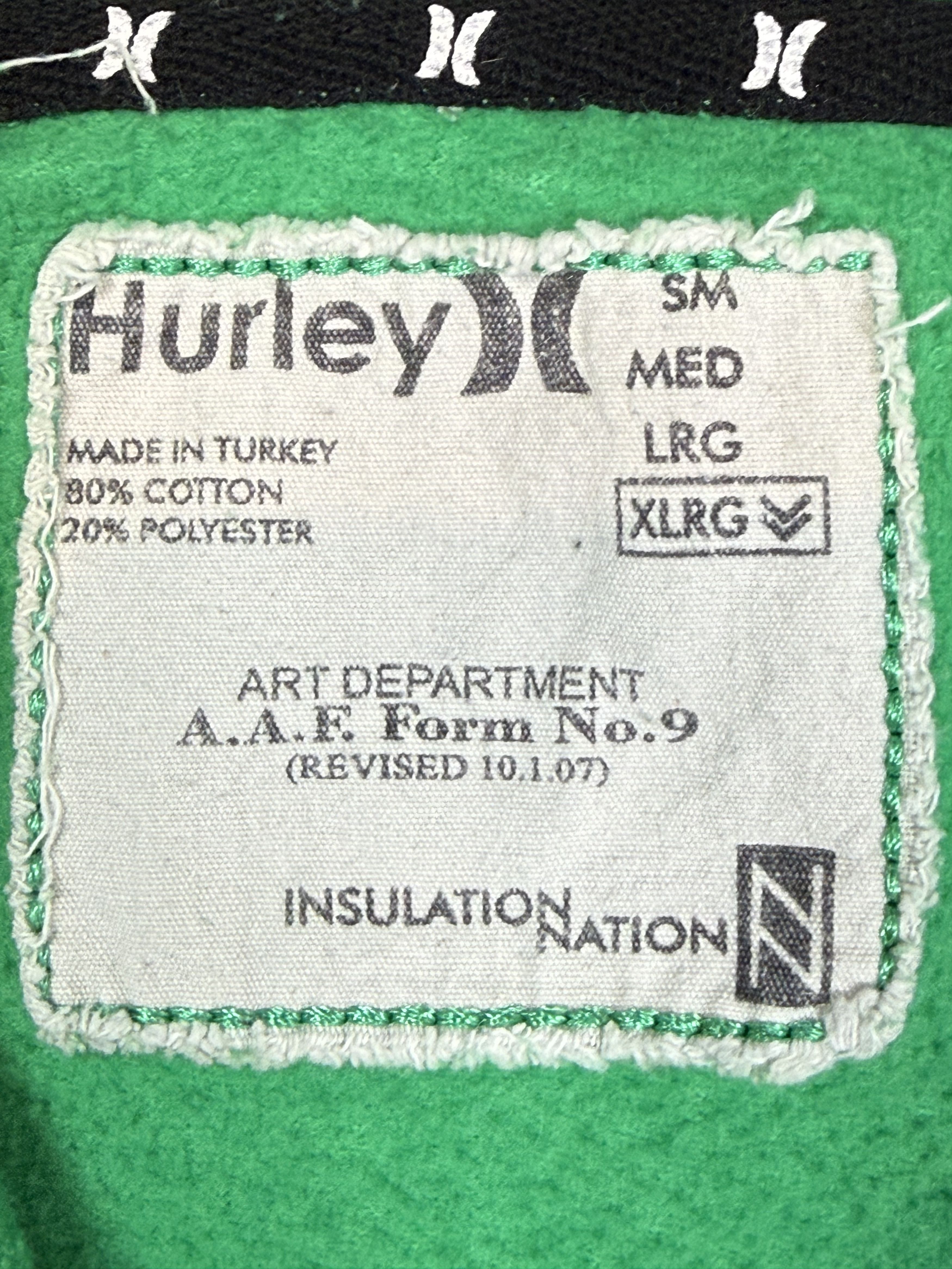 Hurley Hurley Full Zip Hoodie Green Size XL Size US XL / EU 56 / 4 - 7 Thumbnail