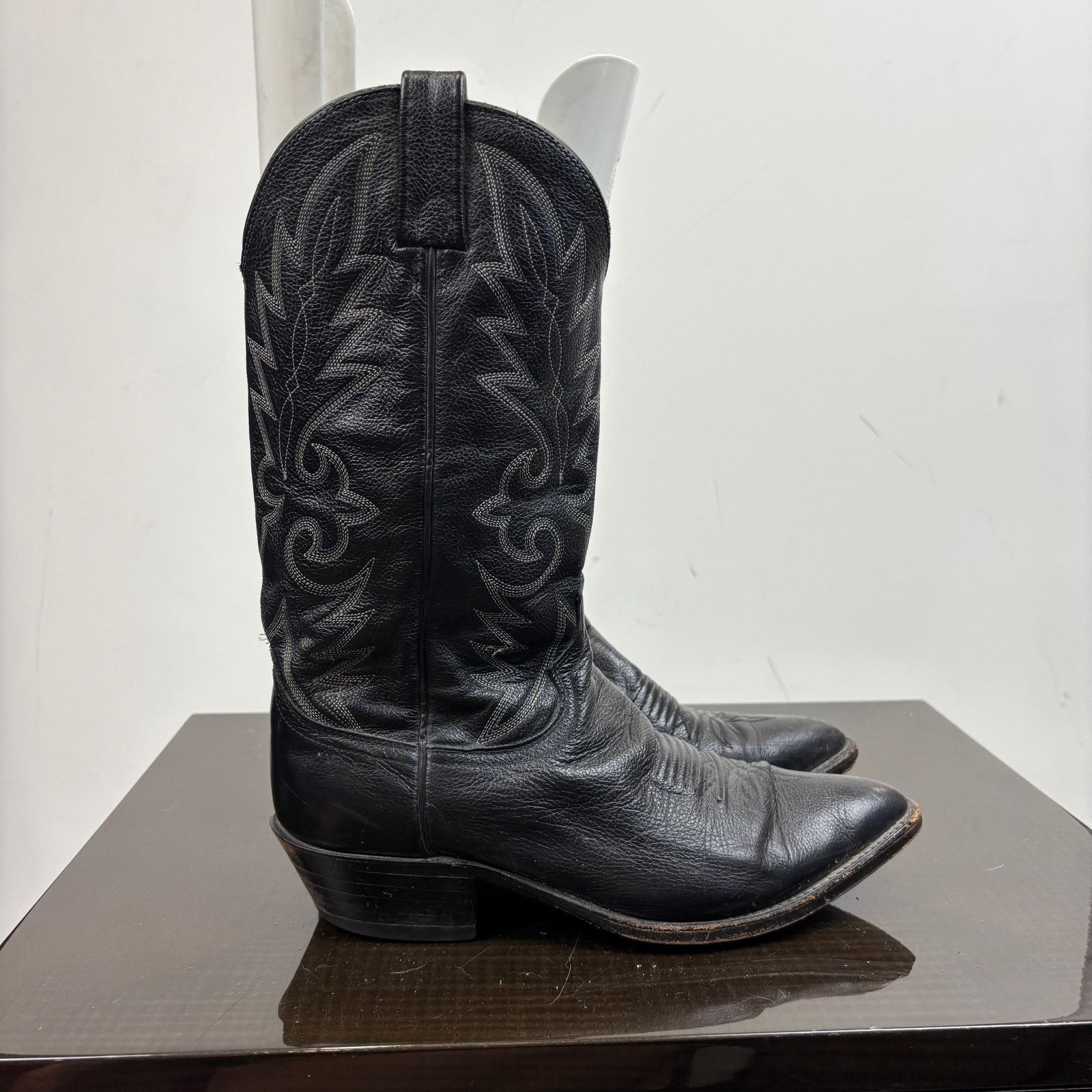 Dan Post Dan Post Black Leather Western Cowboy Boots Men's 9.5D Size US 9.5 / EU 42-43 - 3 Thumbnail