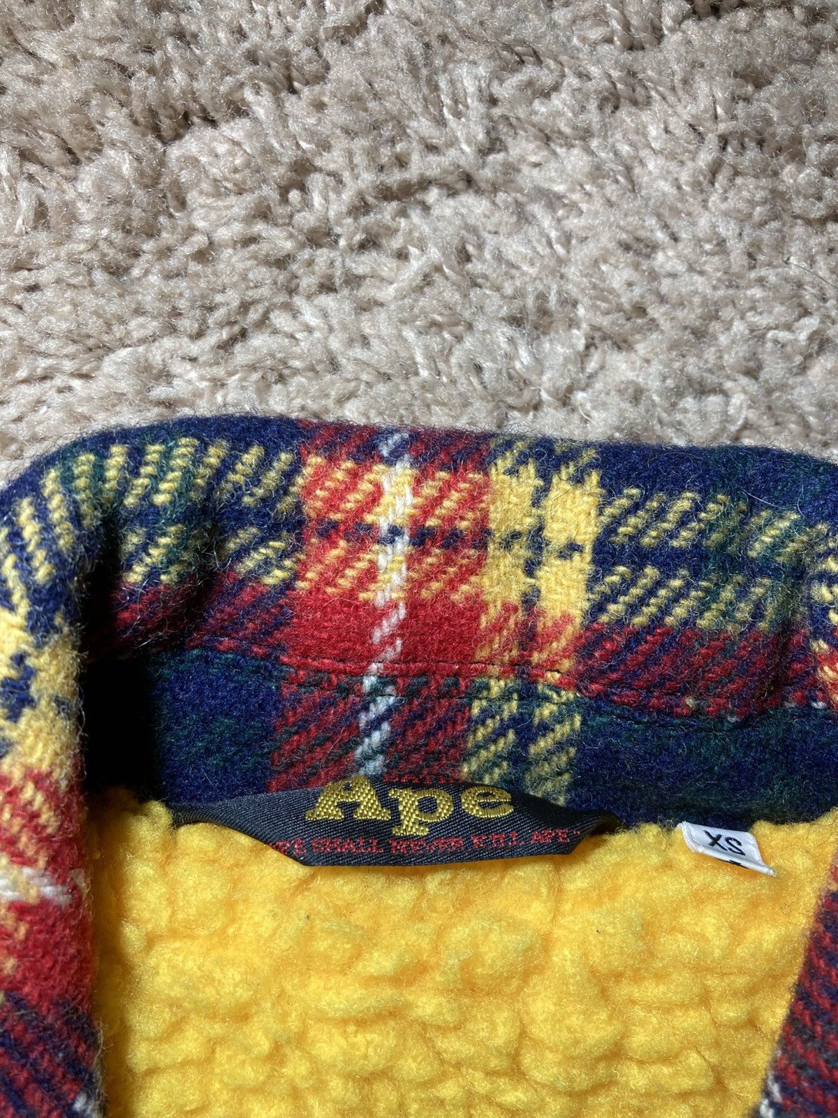 Bape 1998 Bape Check Fringe Western Jacket Fleece Plaid Tassel OG Size US XS / EU 42 / 0 - 7 Thumbnail