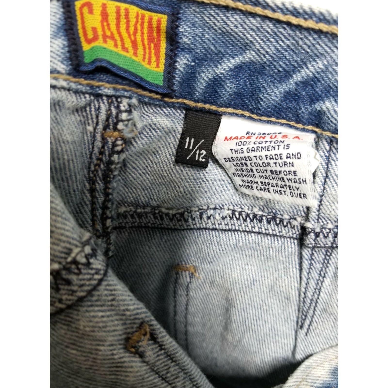 Calvin Klein VINTAGE Calvin Klein Denim Skirt Women Size 12 A-Line Knee Length Casual 80s USA Made Size 34" / US 12 / IT 48 - 4 Thumbnail